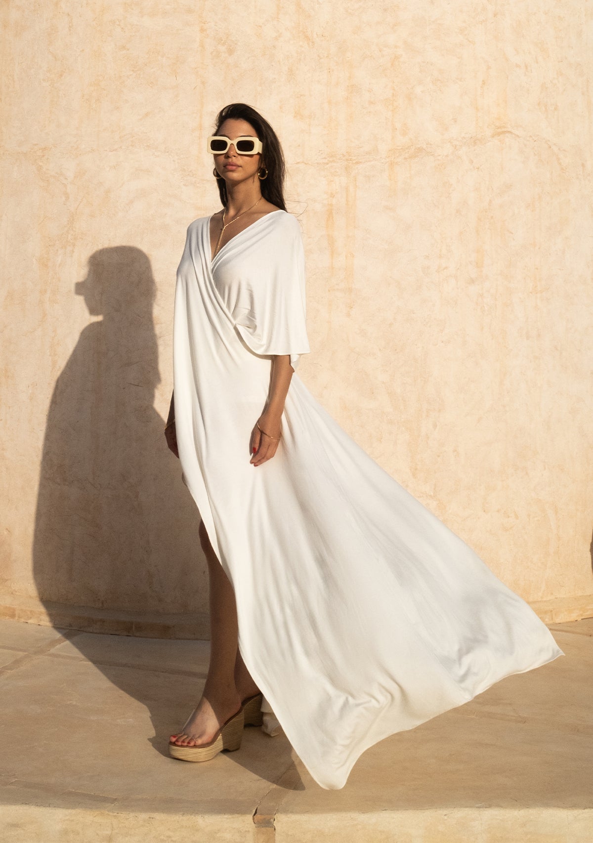 Tiny-Çapraz Beyaz Elbise-Elbise-4-Milagron.com