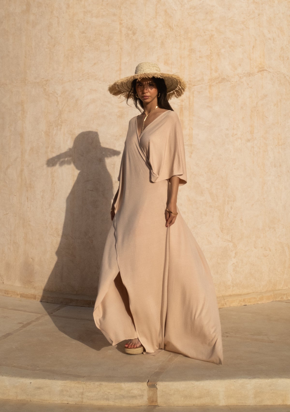 Tiny-Çapraz Nude Elbise-Elbise-3-Milagron.com