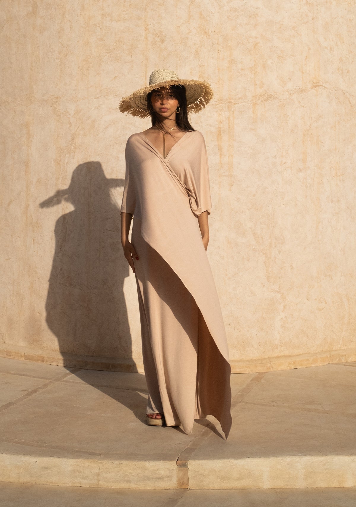 Tiny-Çapraz Nude Elbise-Elbise-4-Milagron.com