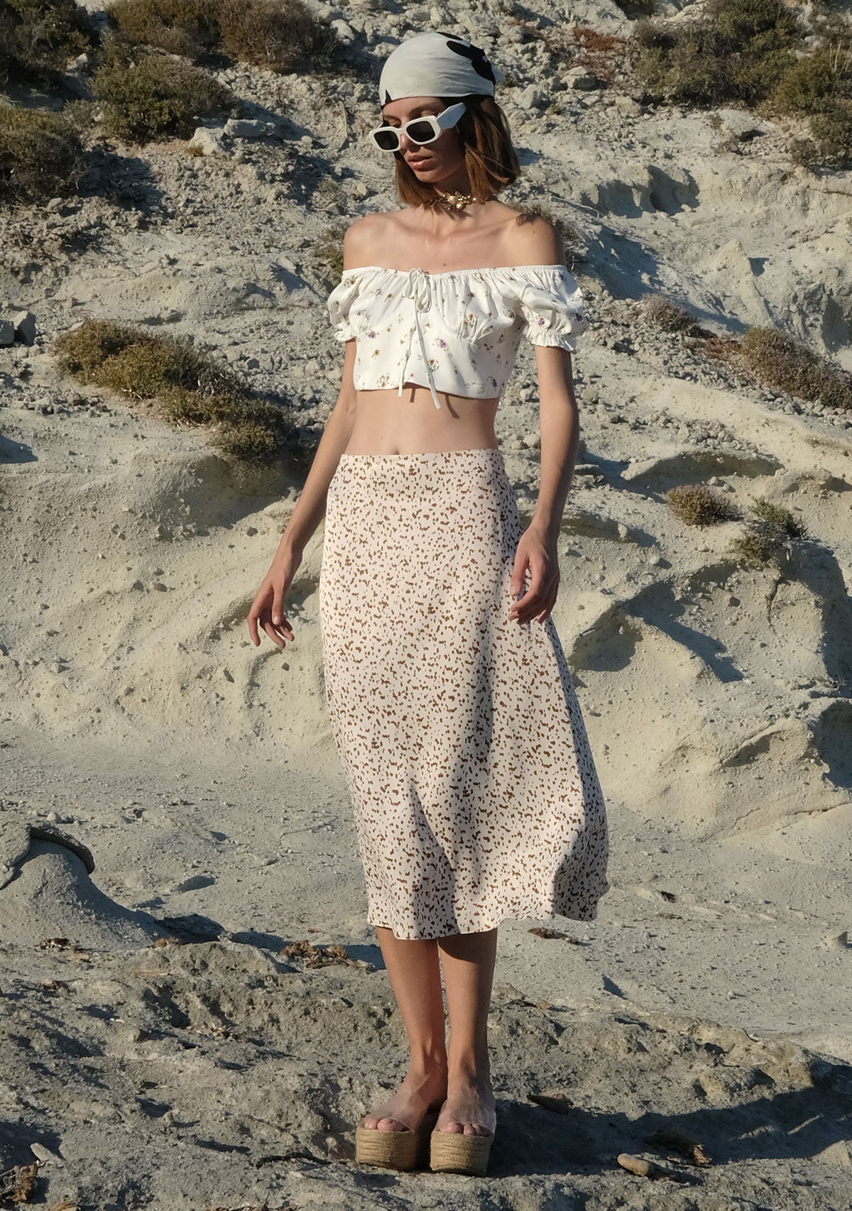 Tiny-Çiçek Desenli Balon Kollu Romantik Büstiyer-Top-4-Milagron.com