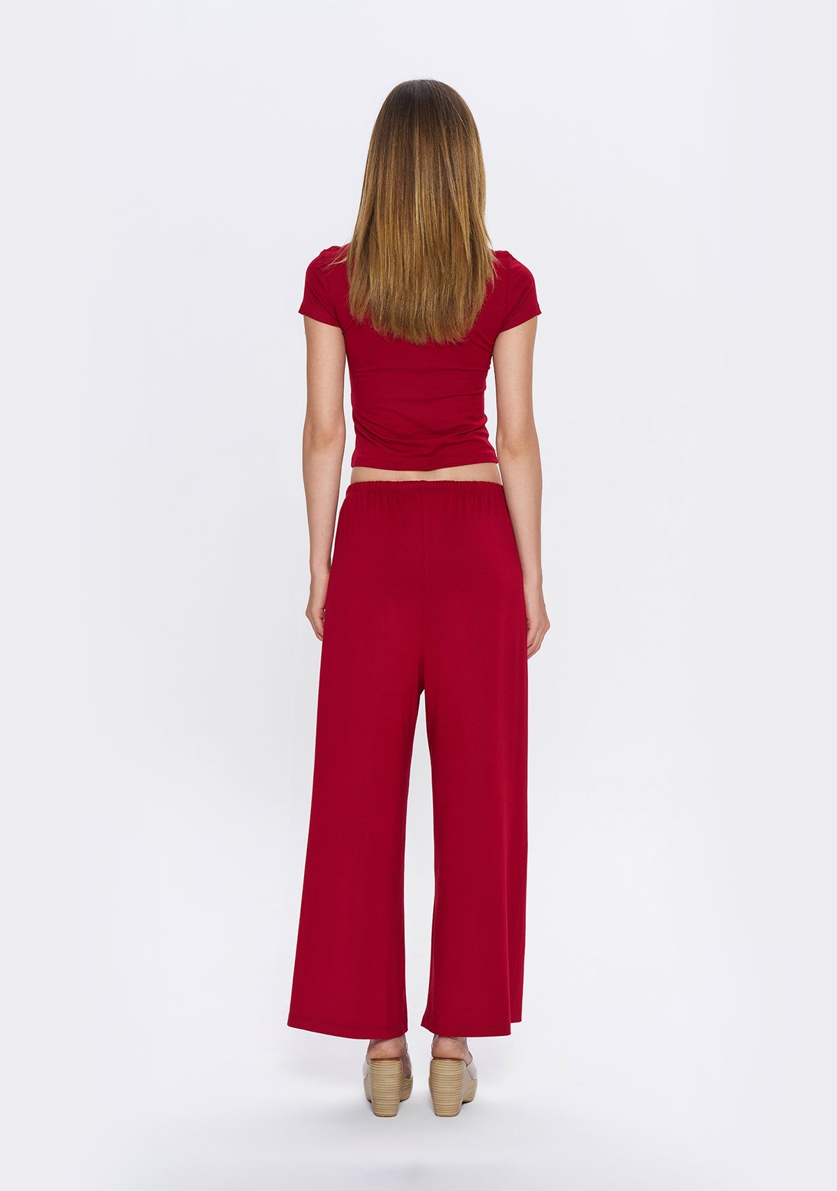 Tiny-Dar Kesim Bordo Tişört-T-Shirts-2-Milagron.com