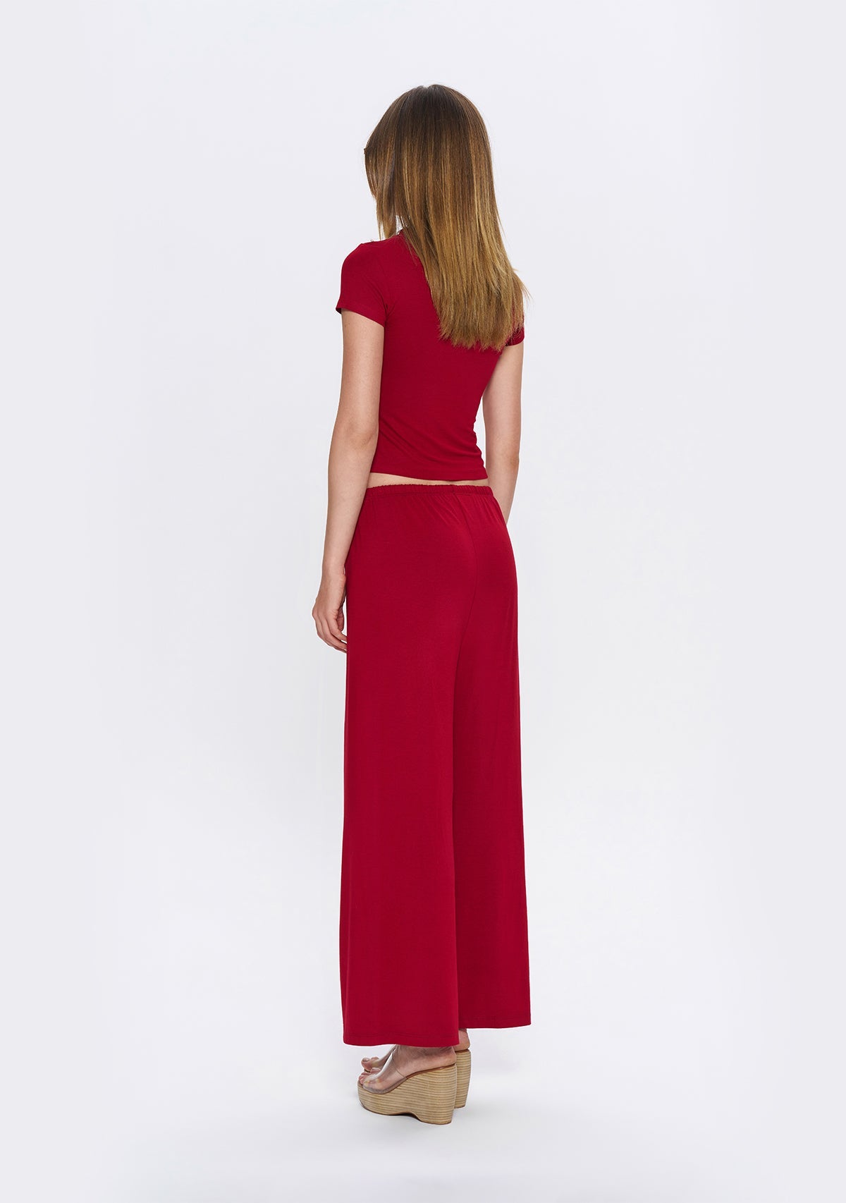 Tiny-Dar Kesim Bordo Tişört-T-Shirts-5-Milagron.com