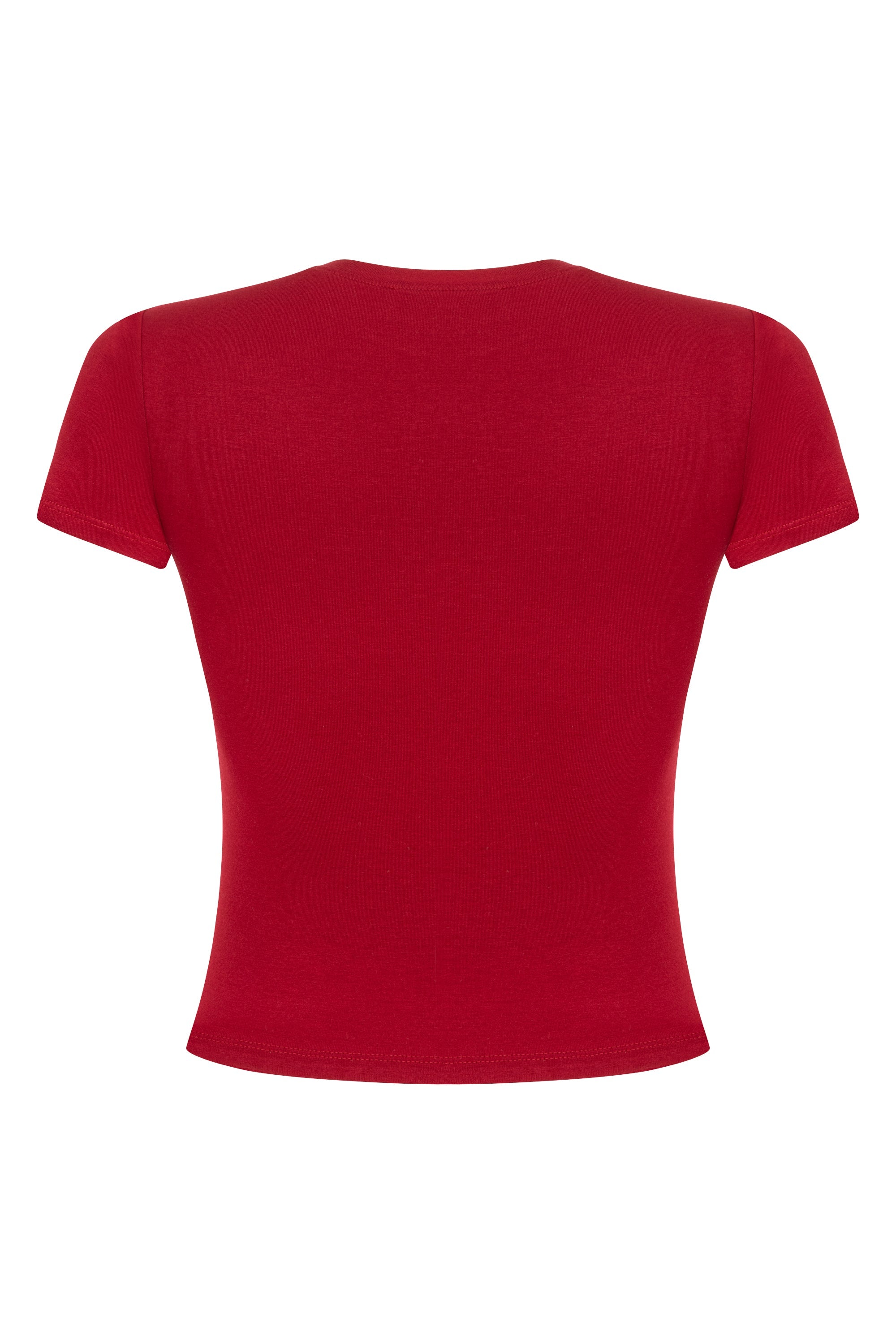 Tiny-Dar Kesim Bordo Tişört-T-Shirts-9-Milagron.com