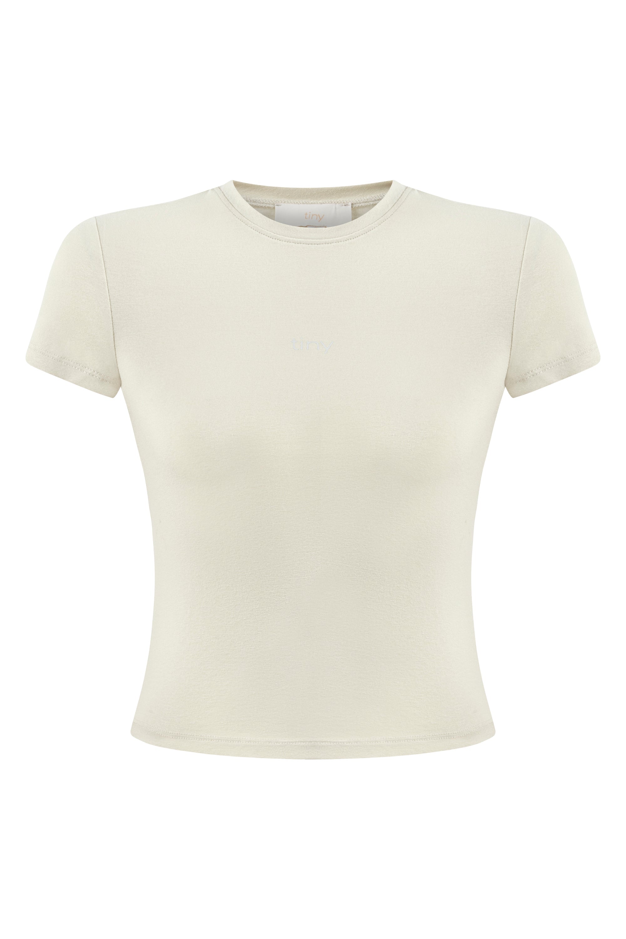 Tiny-Dar Kesim Krem Tişört-T-Shirts-10-Milagron.com