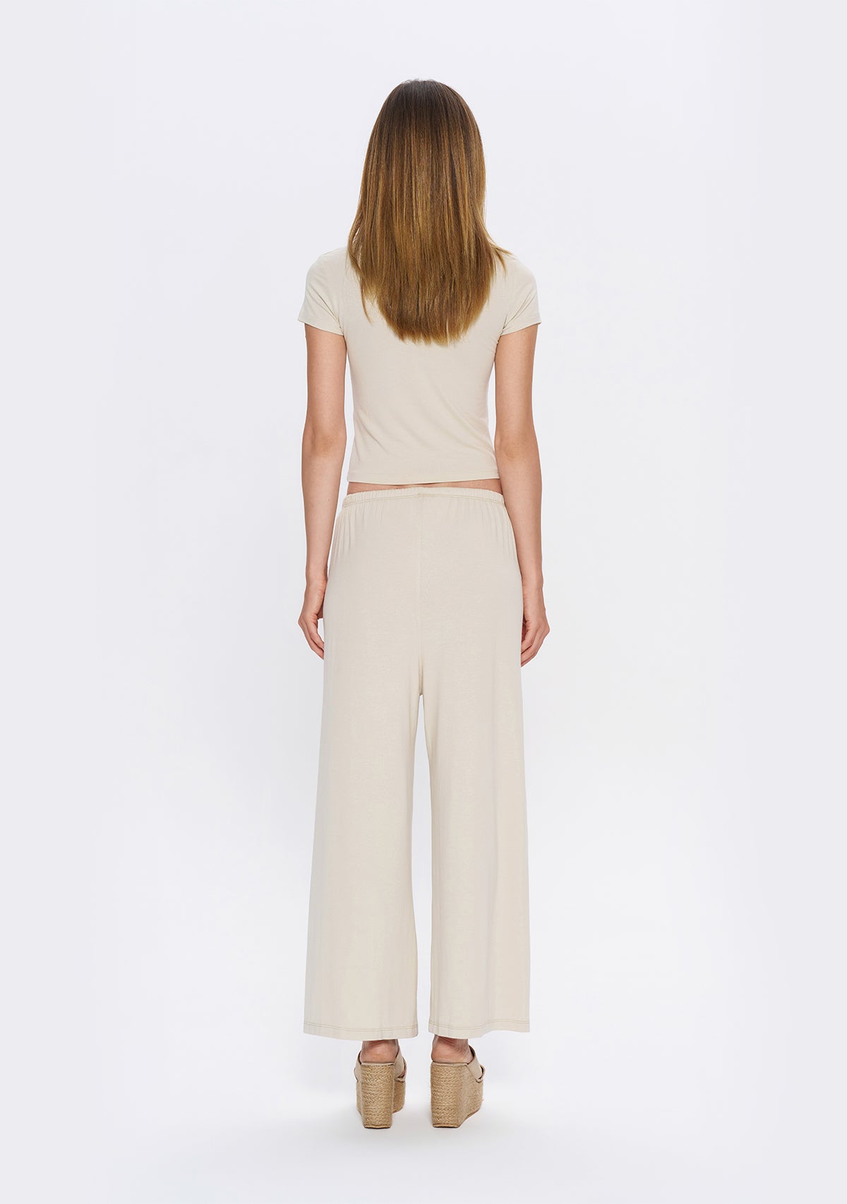 Tiny-Dar Kesim Krem Tişört-T-Shirts-2-Milagron.com