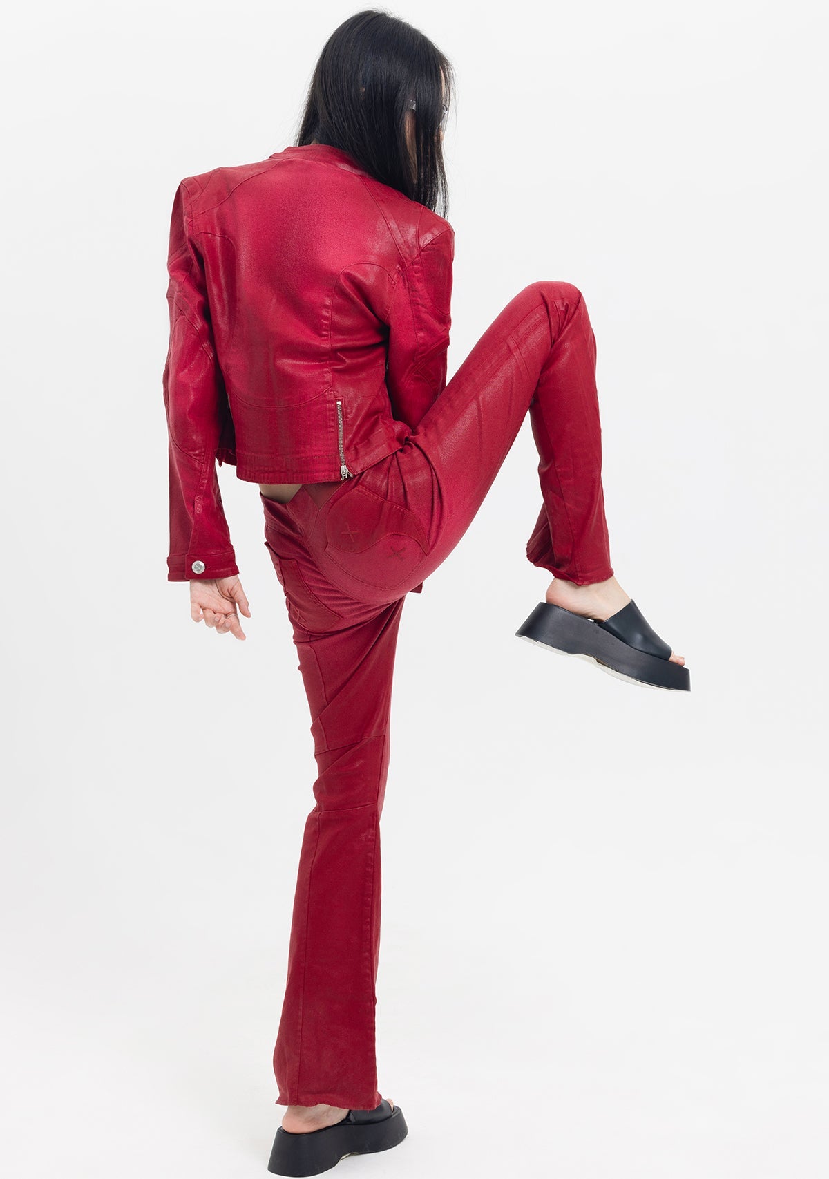 Tiny-Deri Görünümlü Pamuklu Kırmızı Ceket-Ceket-7-Milagron.com