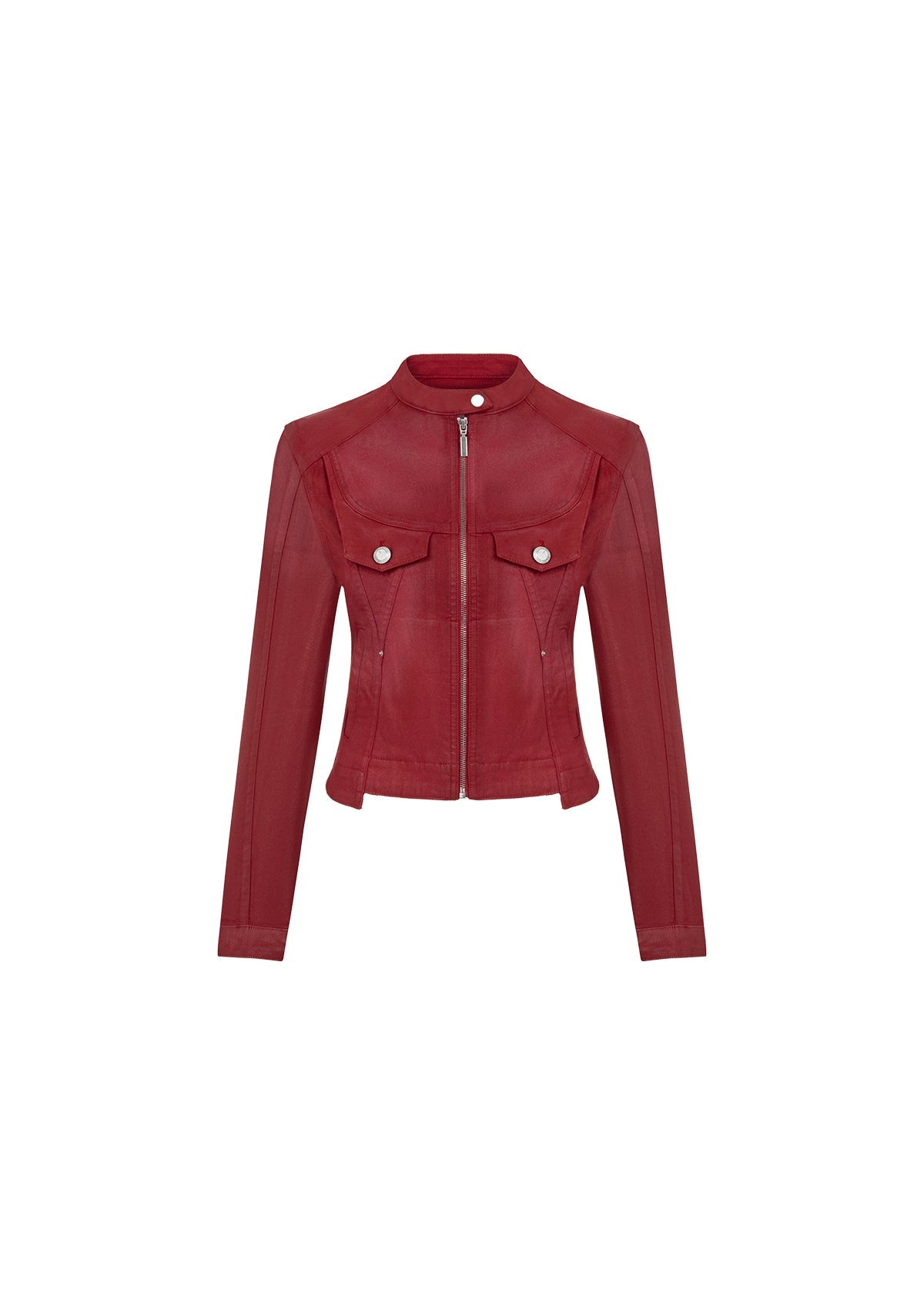 Tiny-Deri Görünümlü Pamuklu Kırmızı Ceket-Ceket-8-Milagron.com