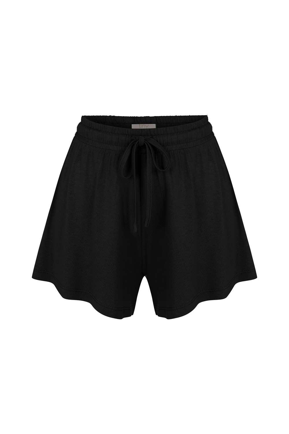 Tiny-Dökümlü Siyah Şort-Şort-4-Milagron.com