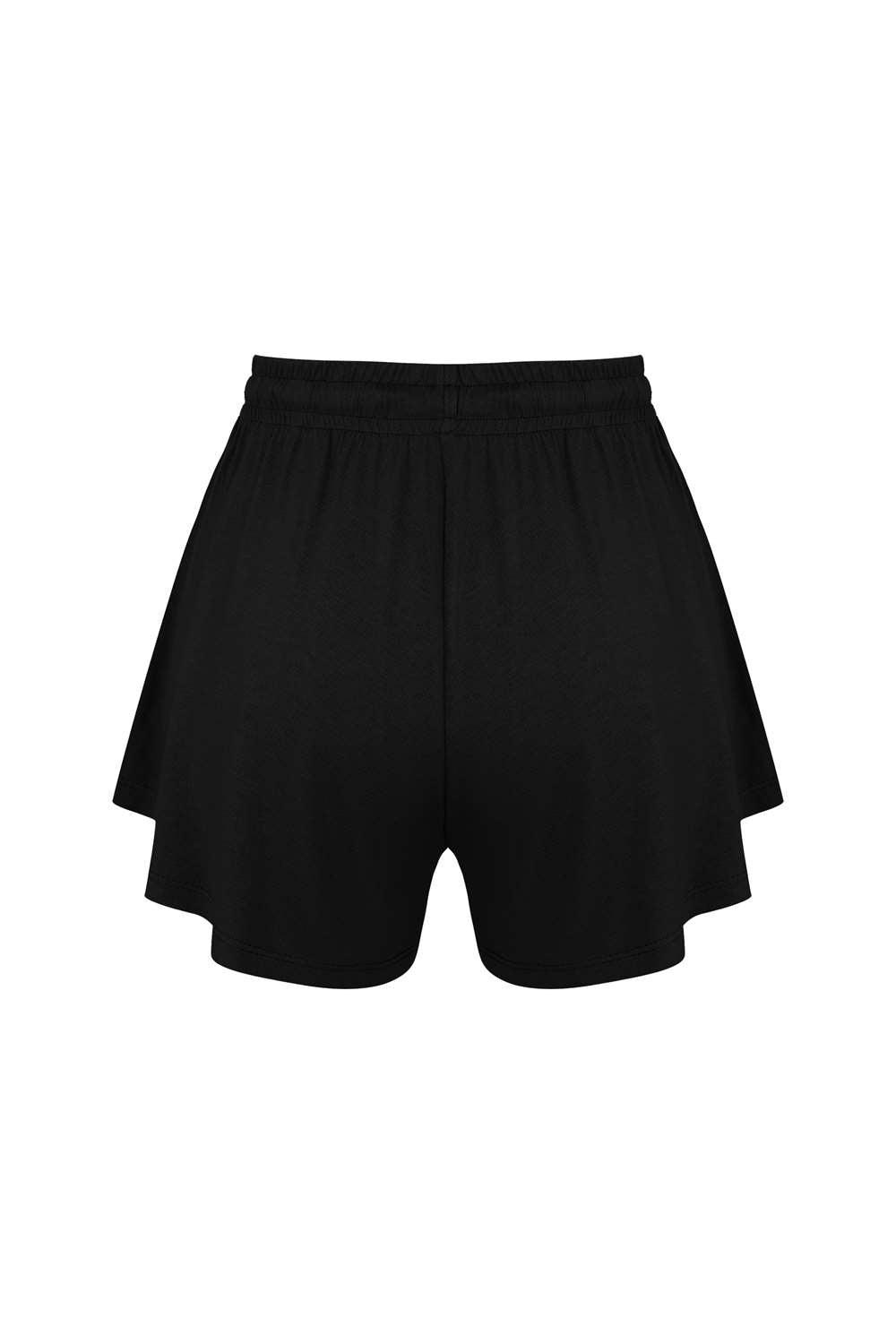 Tiny-Dökümlü Siyah Şort-Şort-5-Milagron.com