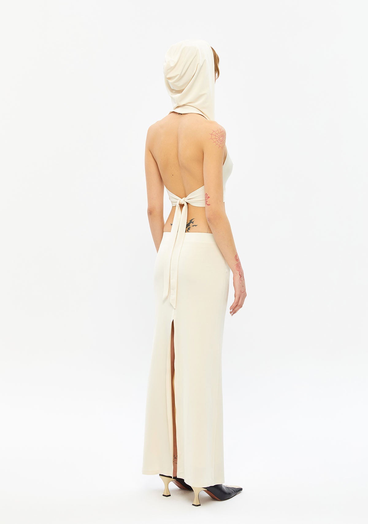 Tiny-Düşük Bel Uzun Beyaz Etek-Etek-5-Milagron.com