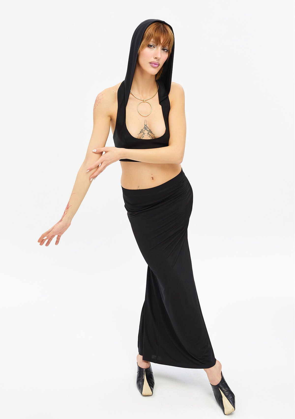 Tiny-Düşük Bel Uzun Siyah Etek-Etek-7-Milagron.com