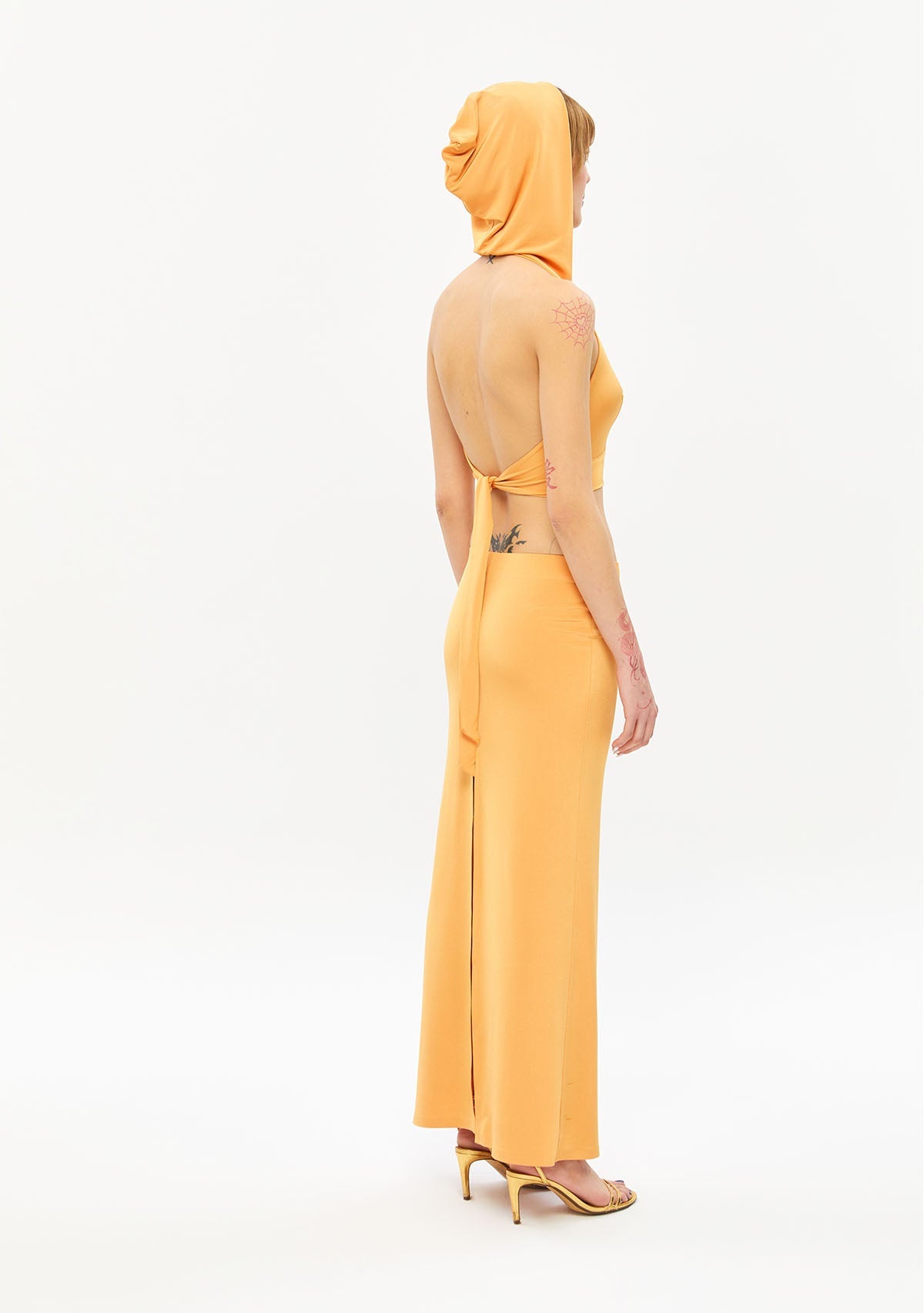 Tiny-Düşük Bel Uzun Turuncu Etek-Etek-3-Milagron.com