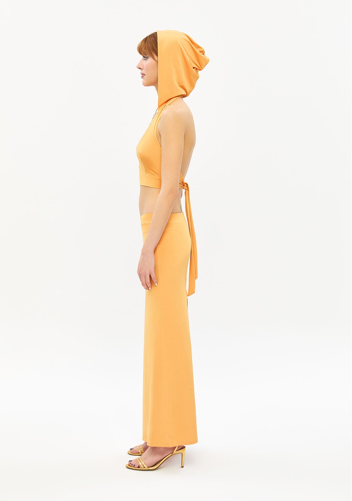 Tiny-Düşük Bel Uzun Turuncu Etek-Etek-5-Milagron.com