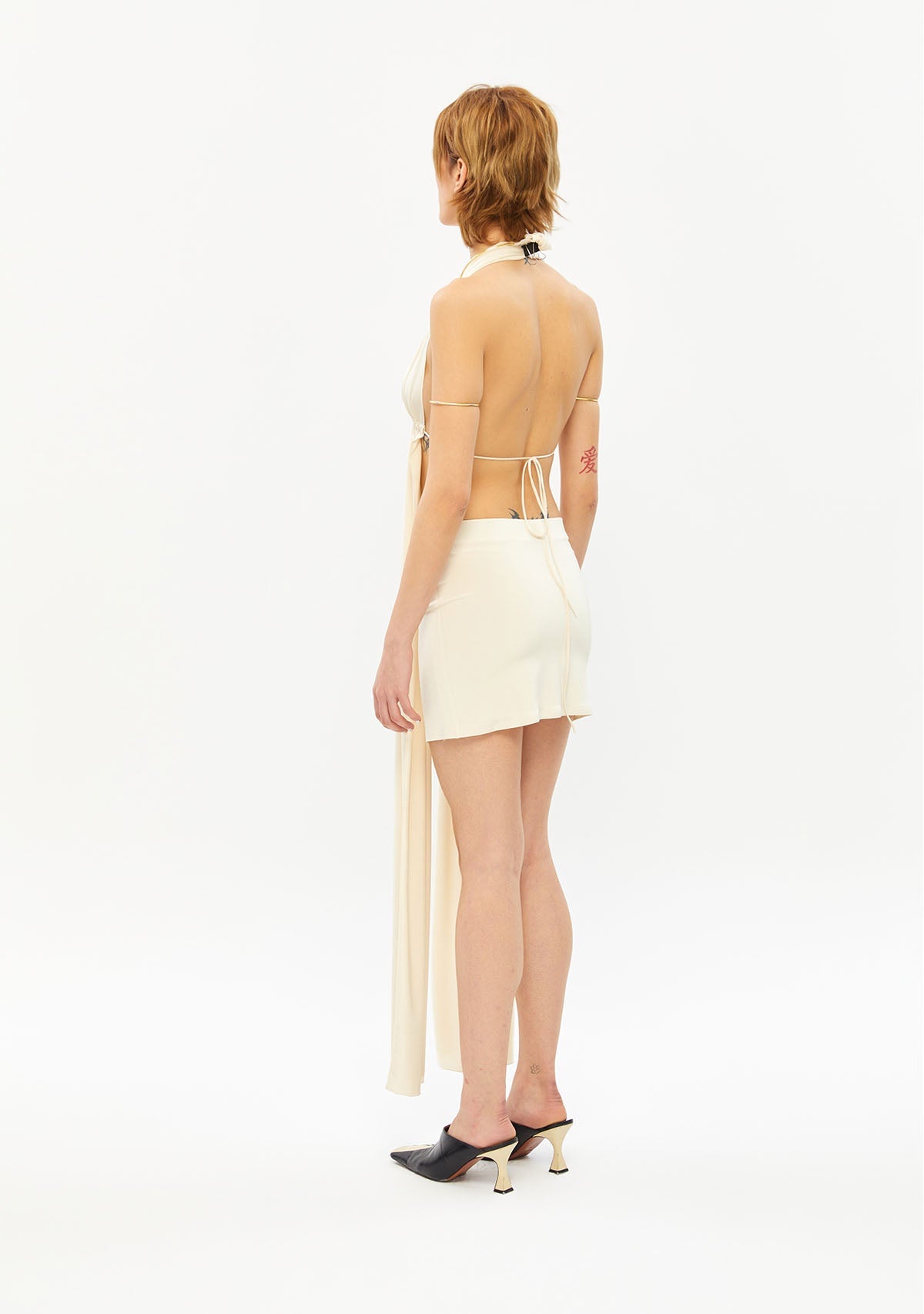 Tiny-Düz Kesim Mini Beyaz Etek-Etek-5-Milagron.com