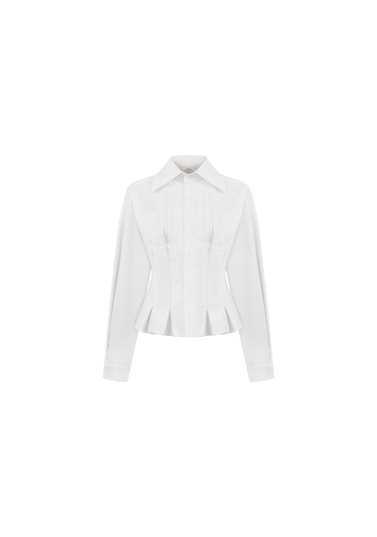 Tiny-Fermuar Detaylı Bele Oturan Beyaz Gömlek-Gömlek-2-Milagron.com