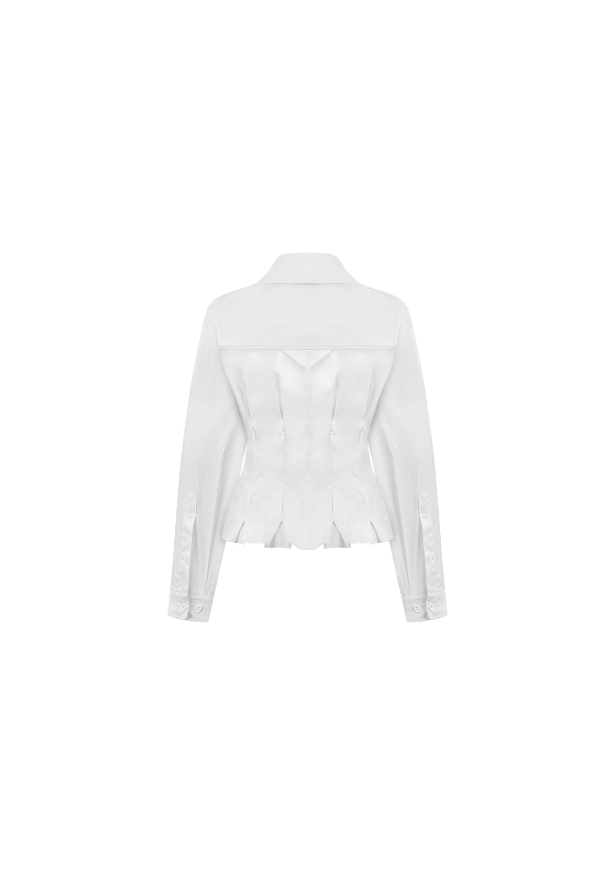 Tiny-Fermuar Detaylı Bele Oturan Beyaz Gömlek-Gömlek-3-Milagron.com