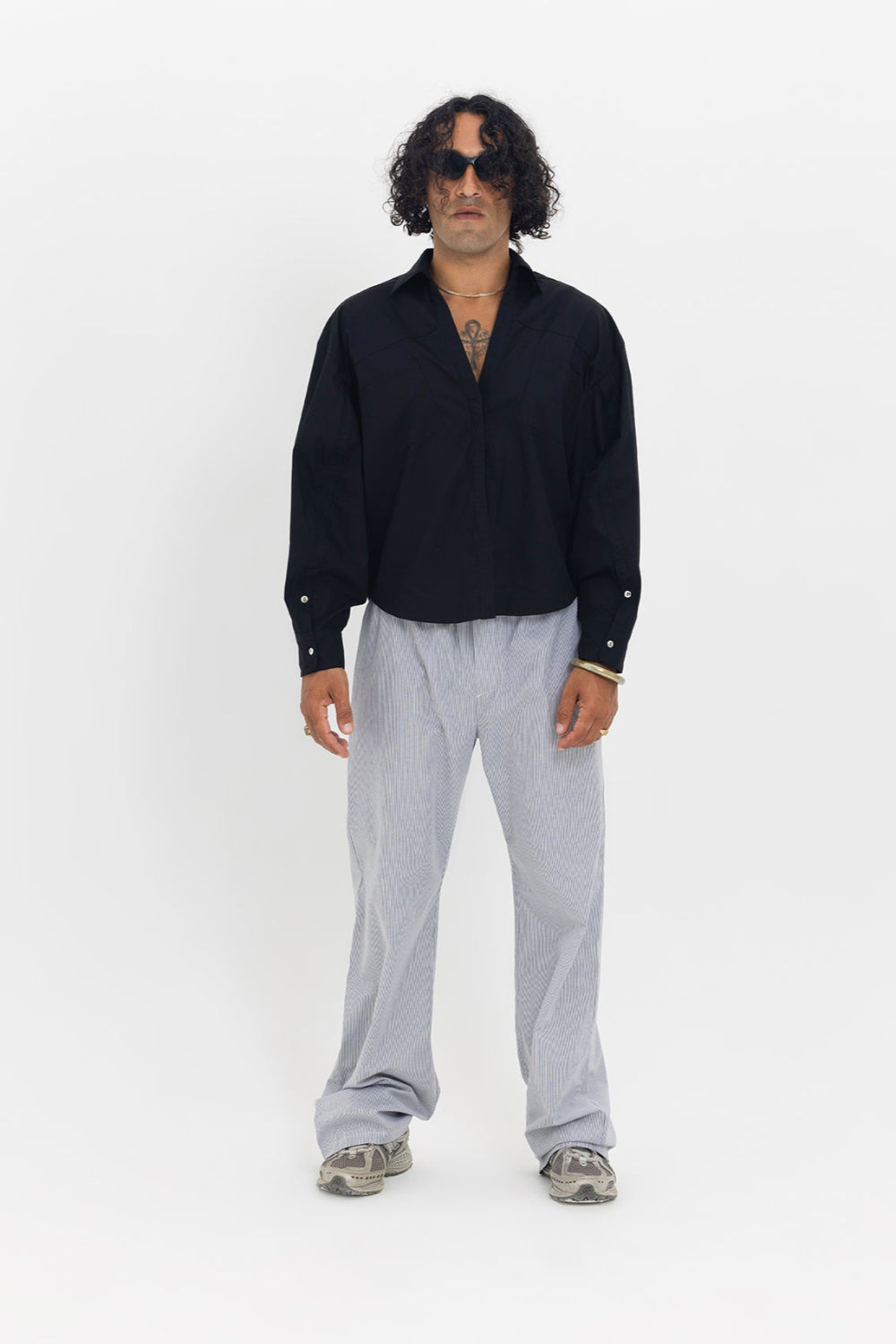 Tiny-Geniş Kesim Pamuklu Siyah Gömlek-Gömlek-1-Milagron.com