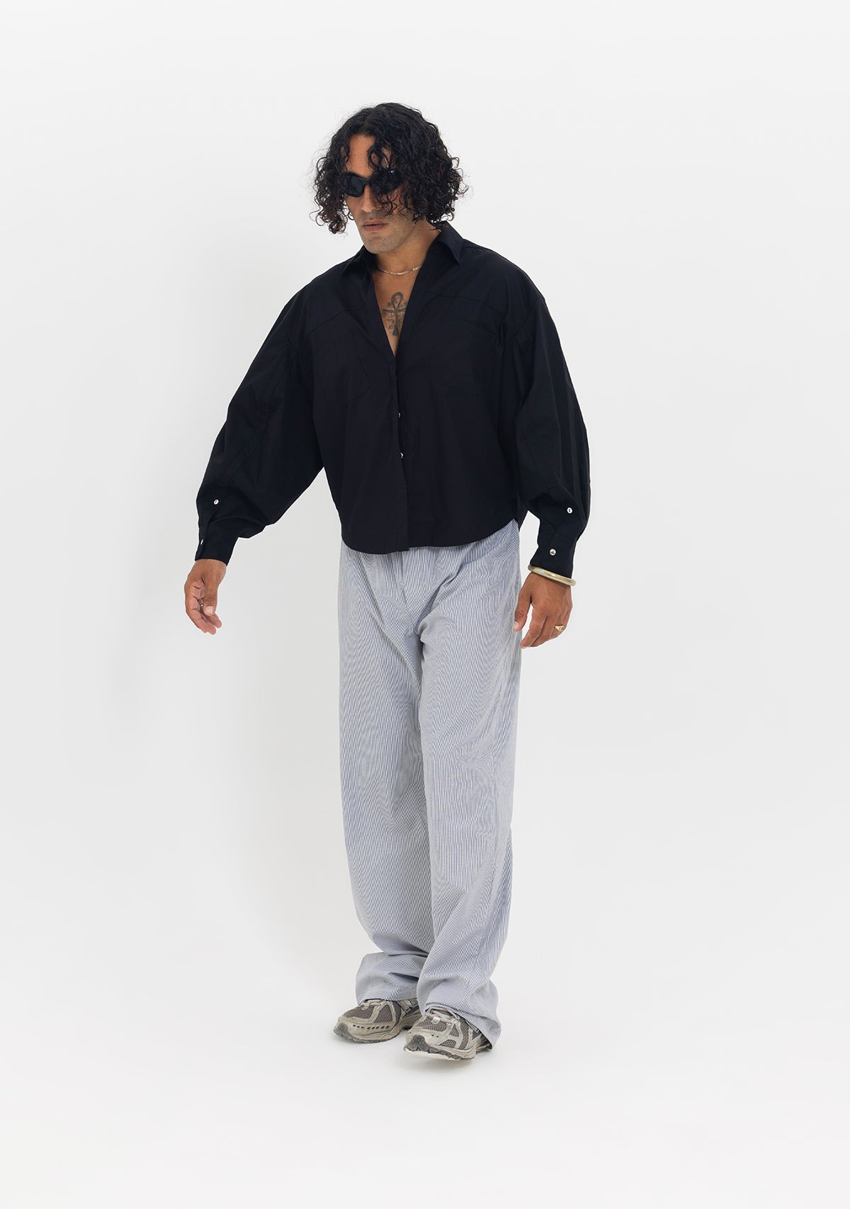 Tiny-Geniş Kesim Pamuklu Siyah Gömlek-Gömlek-12-Milagron.com