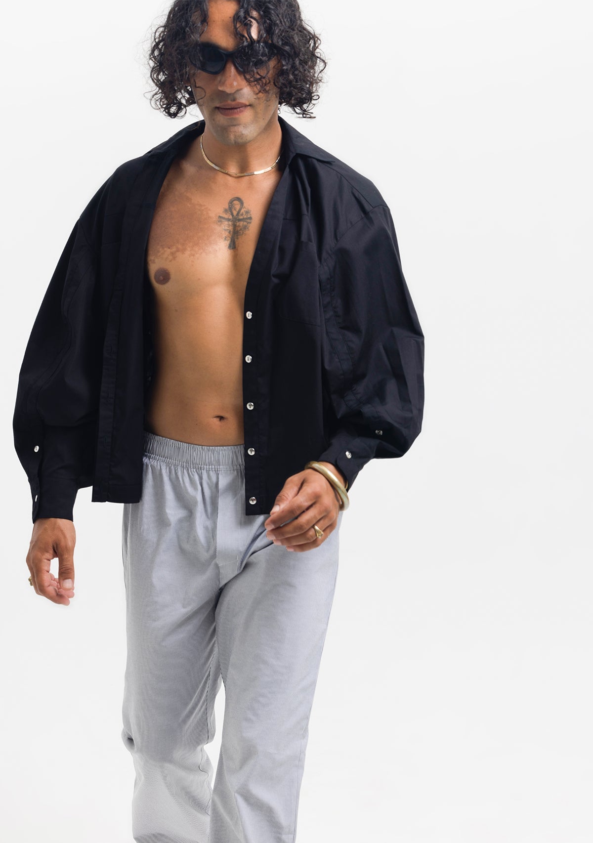 Tiny-Geniş Kesim Pamuklu Siyah Gömlek-Gömlek-6-Milagron.com