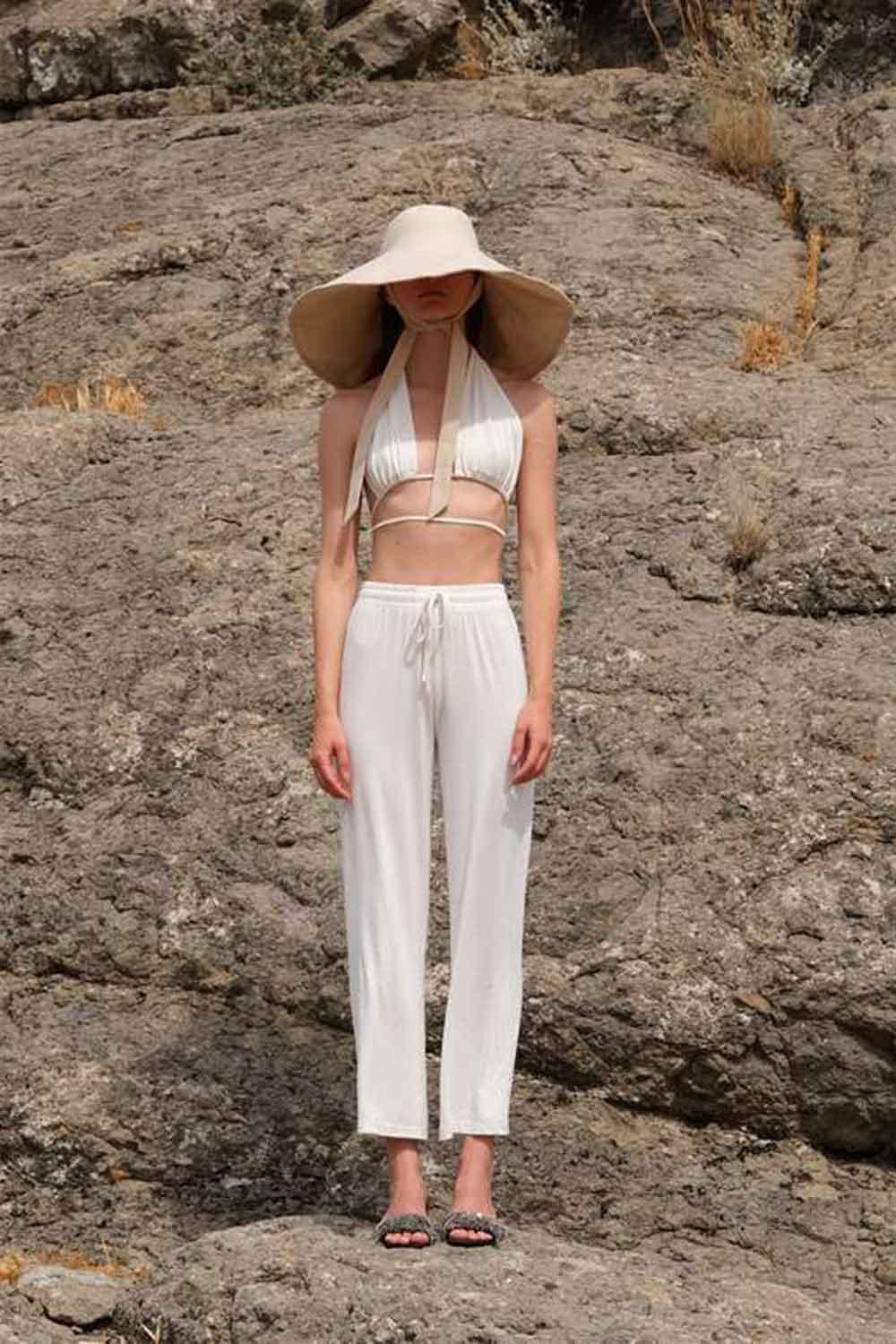 Tiny-Gölgelikli Büyük Krem Şapka-Şapka-1-Milagron.com