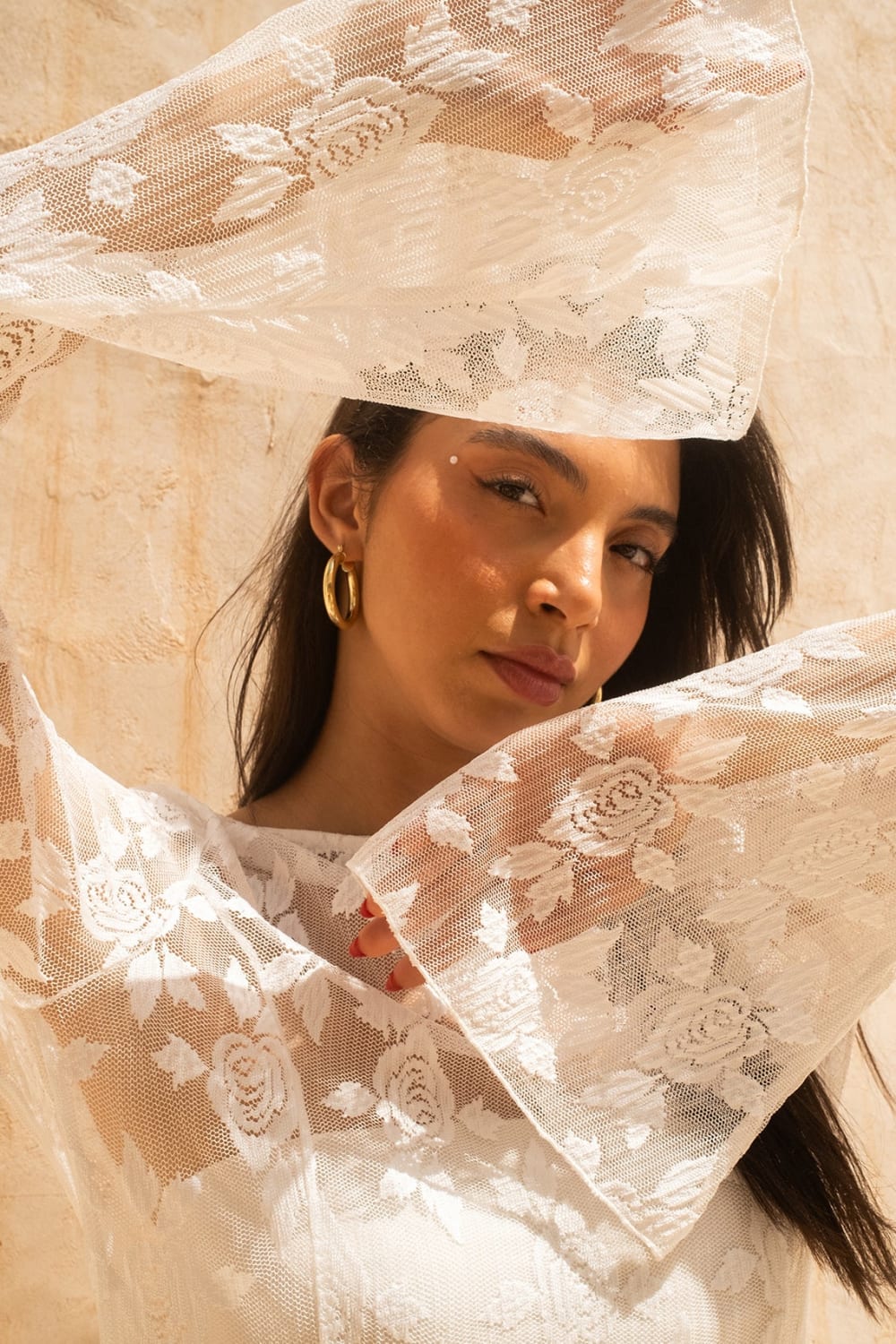 Tiny-Gül Desenli Uzun Tül Elbise-Elbise-6-Milagron.com