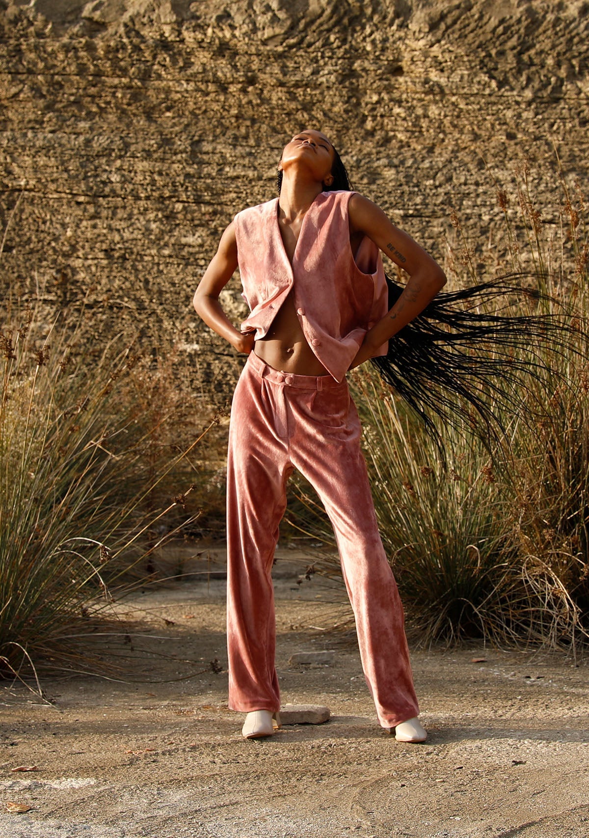 Tiny-Gül Kurusu Kadife Yelek-Yelek-11-Milagron.com