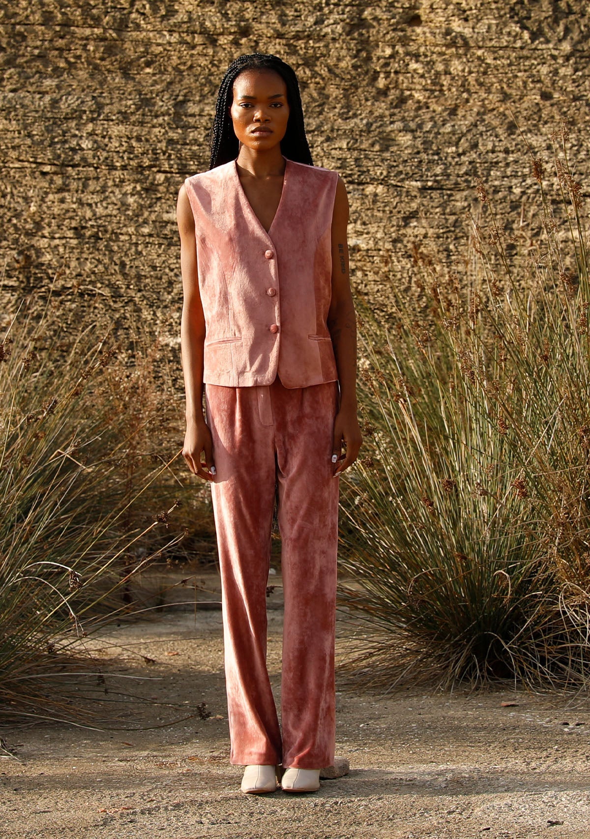 Tiny-Gül Kurusu Kadife Yelek-Yelek-4-Milagron.com