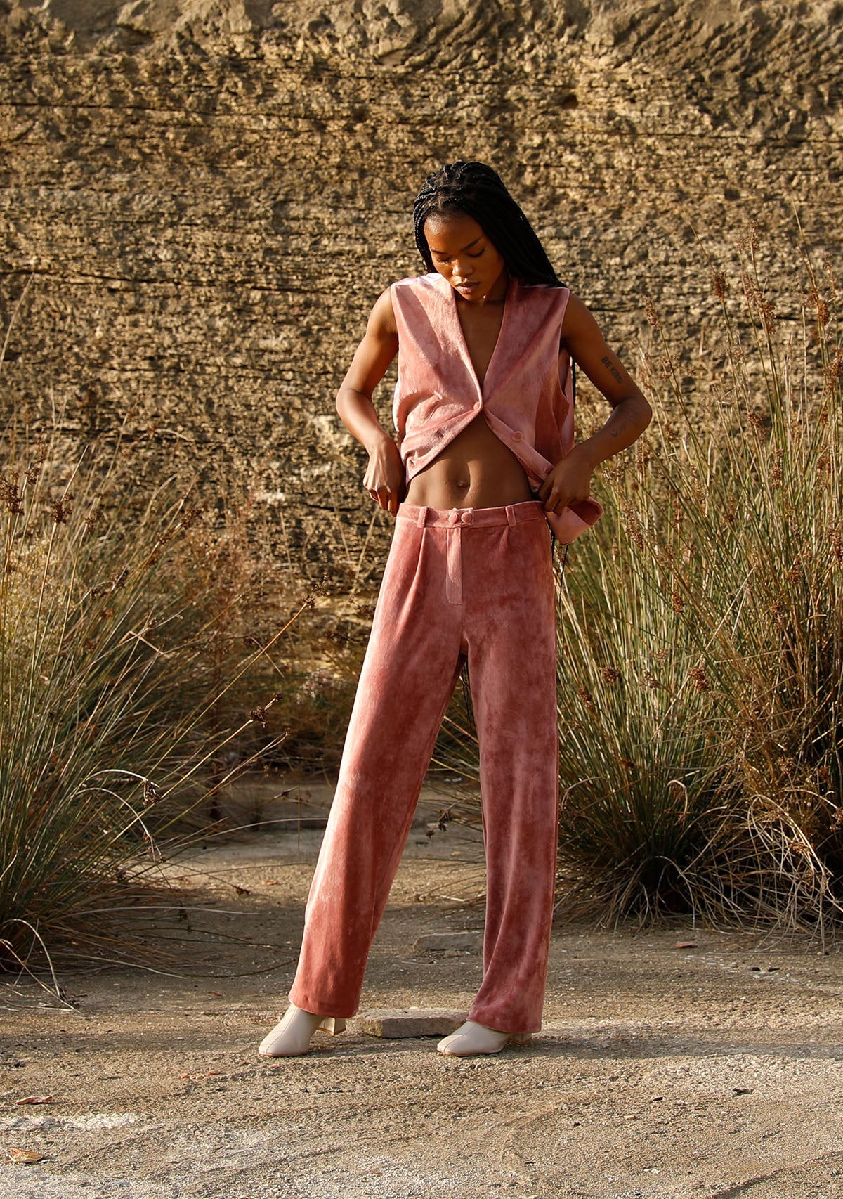 Tiny-Gül Kurusu Kadife Yelek-Yelek-7-Milagron.com