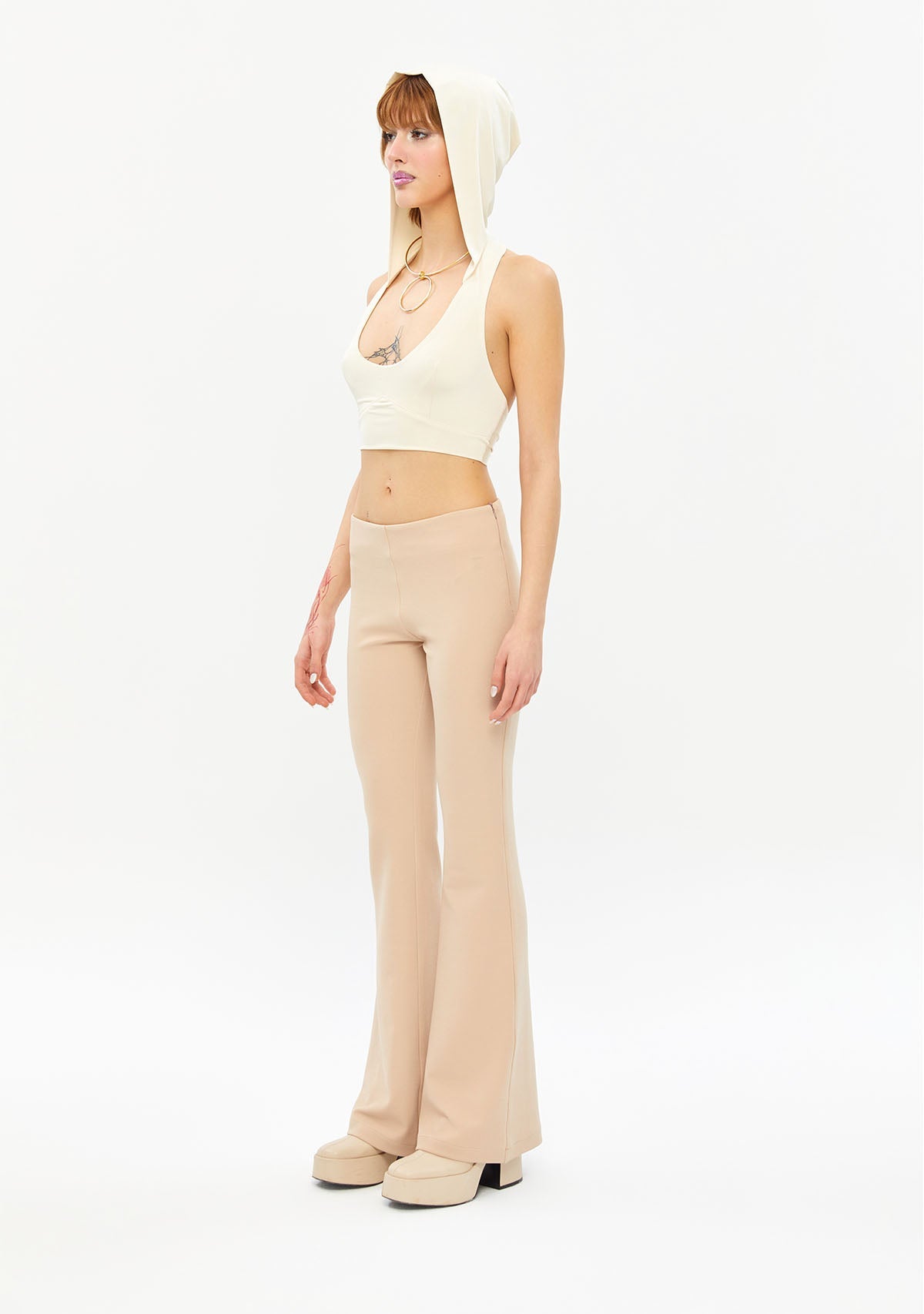 Tiny-İspanyol Paça Krem Pantolon-Kumaş Pantolon-7-Milagron.com