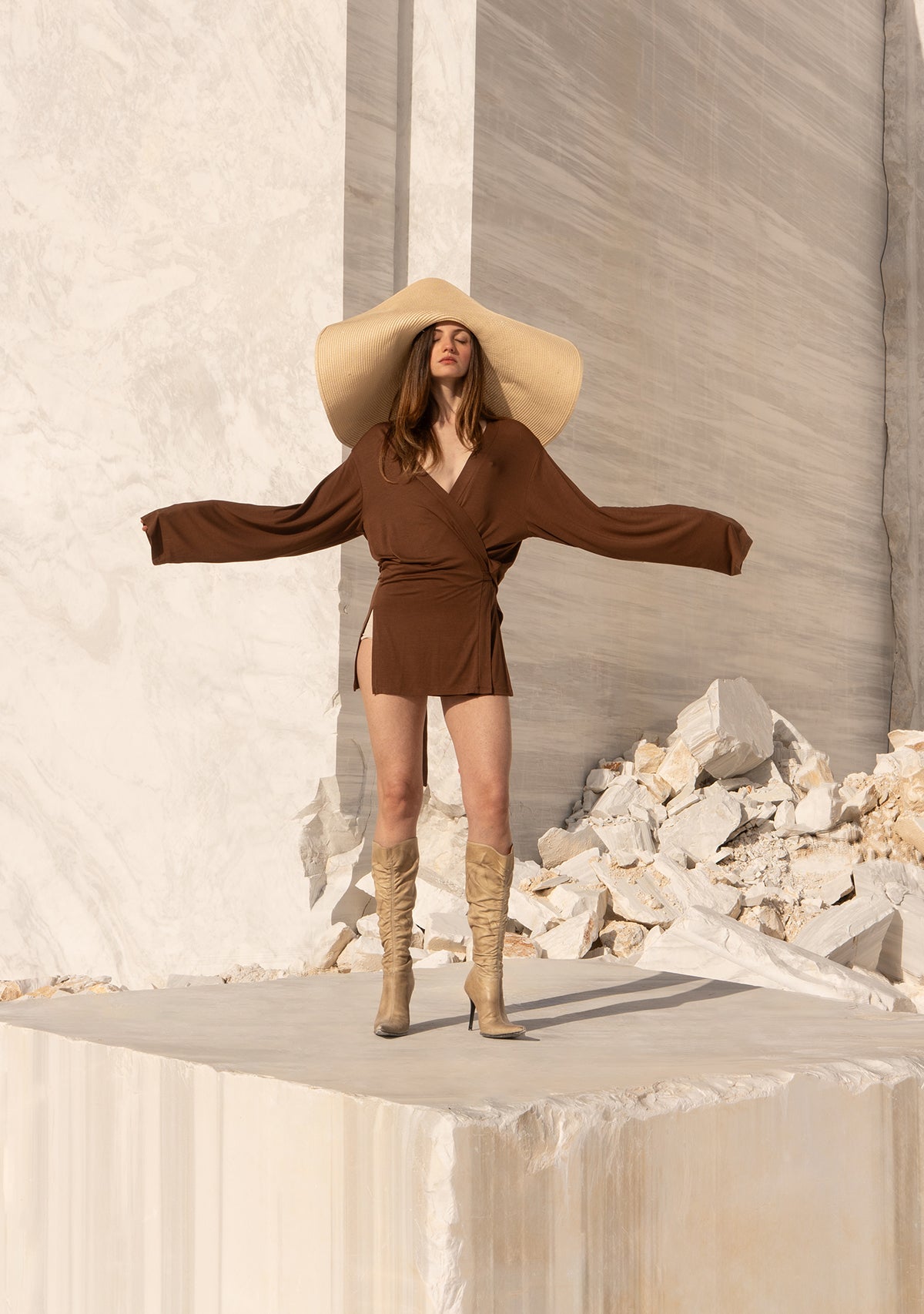 Tiny-Kahverengi Bağlamalı Gömlek-Gömlek-2-Milagron.com