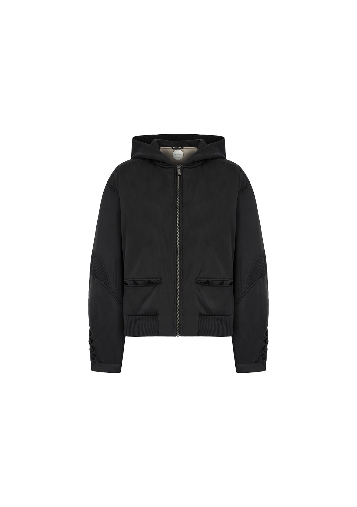 Tiny-Kapüşonlu Fermuarlı Siyah Bomber Ceket-Ceket-1-Milagron.com