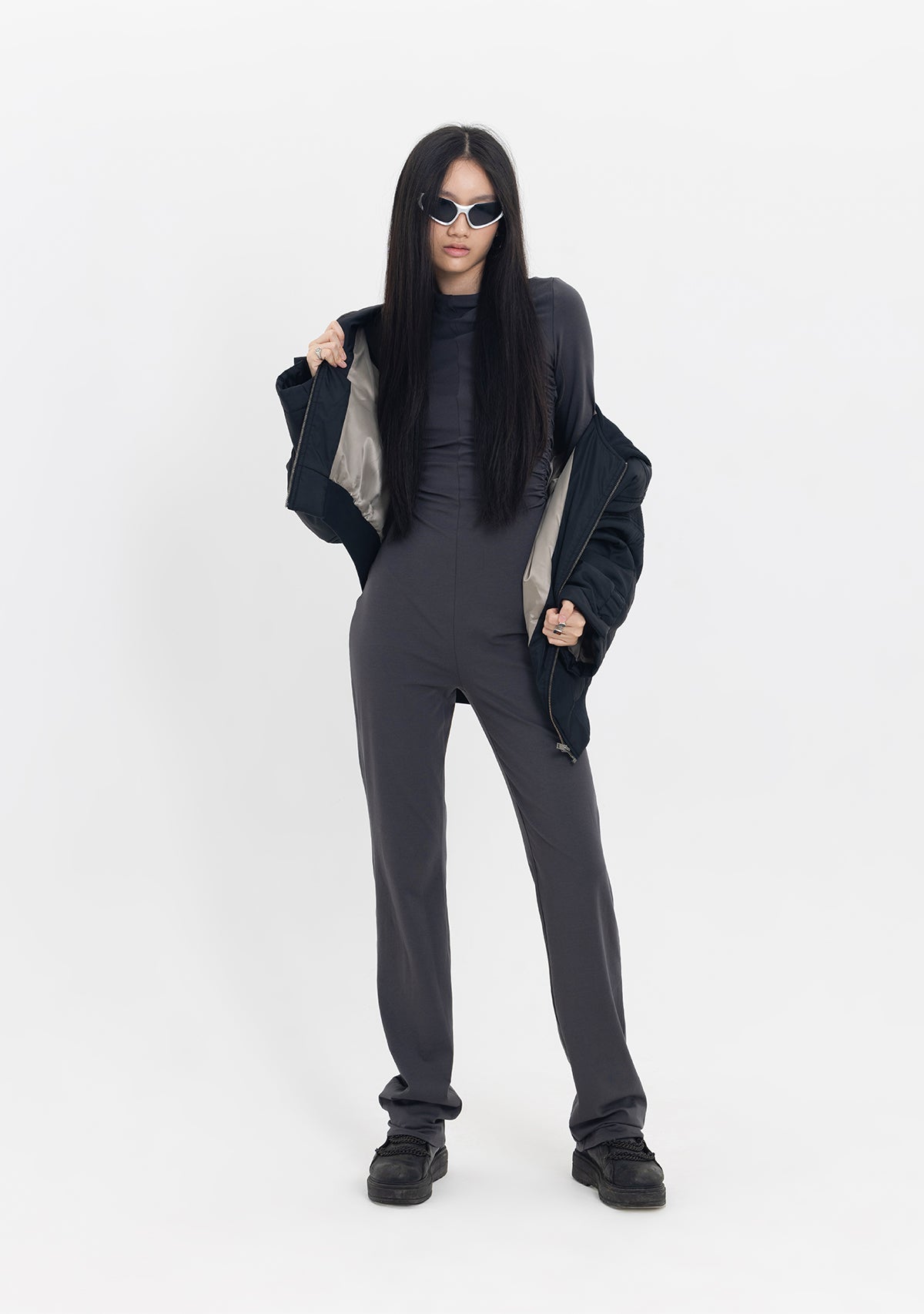 Tiny-Kapüşonlu Fermuarlı Siyah Bomber Ceket-Ceket-10-Milagron.com