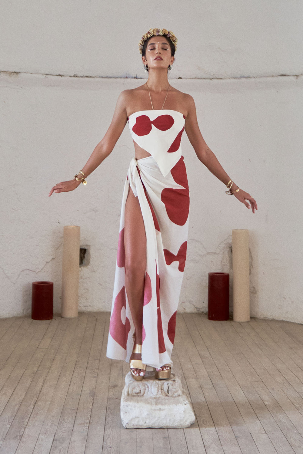 Tiny-Kırmızı Desenli Pareo-Pareo & Bandana-1-Milagron.com