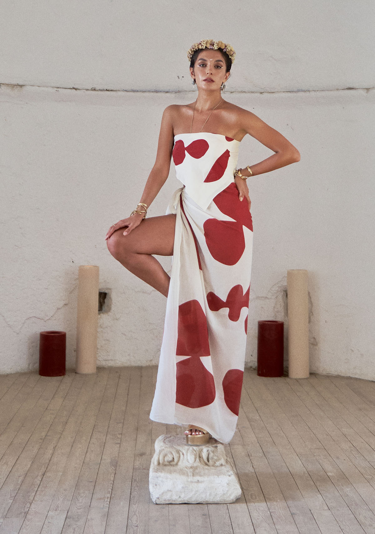 Tiny-Kırmızı Desenli Pareo-Pareo & Bandana-3-Milagron.com