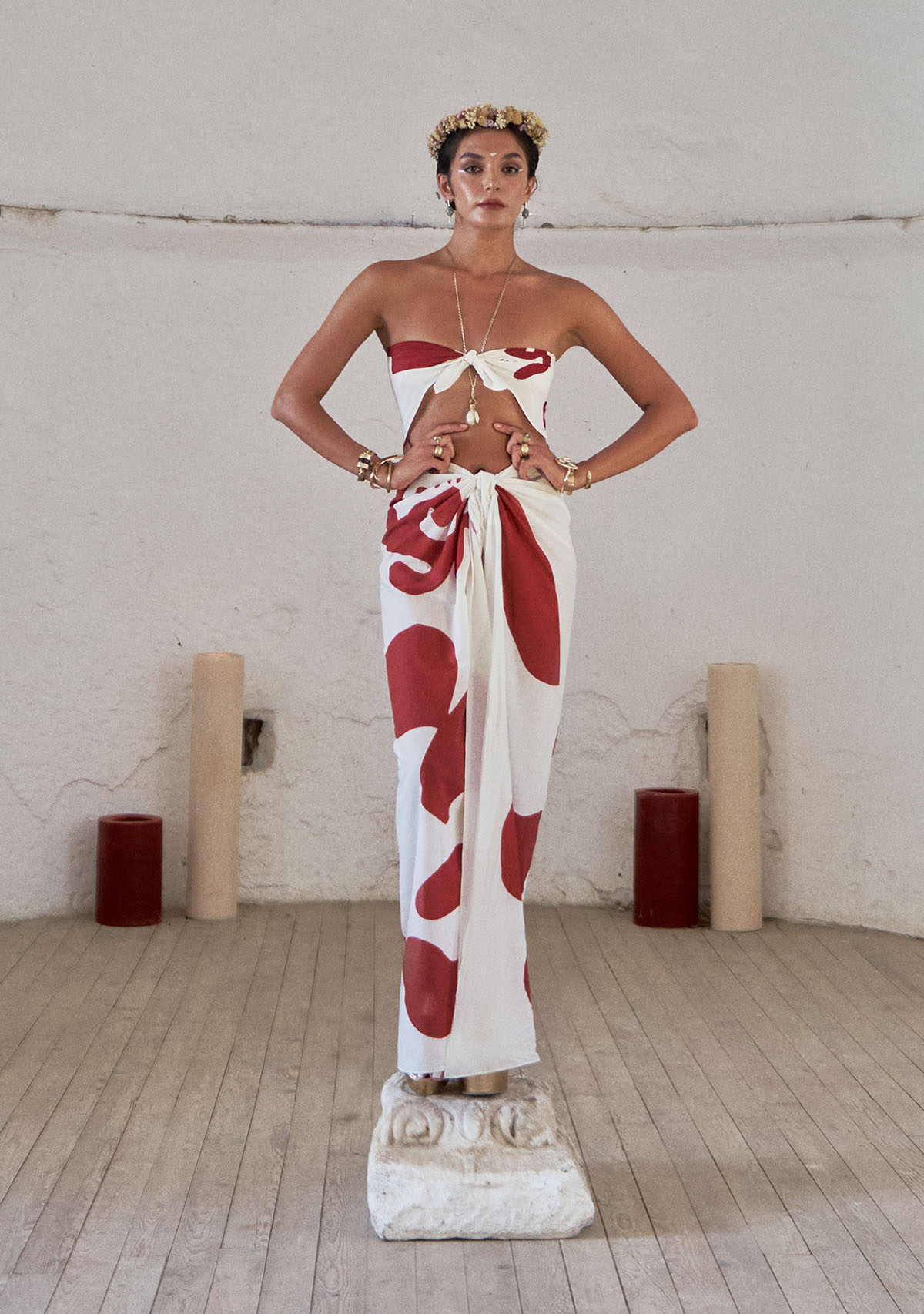 Tiny-Kırmızı Desenli Pareo-Pareo & Bandana-4-Milagron.com