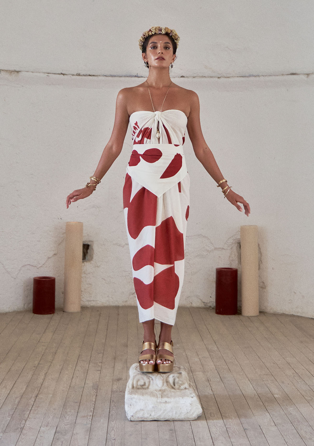 Tiny-Kırmızı Desenli Pareo-Pareo & Bandana-6-Milagron.com