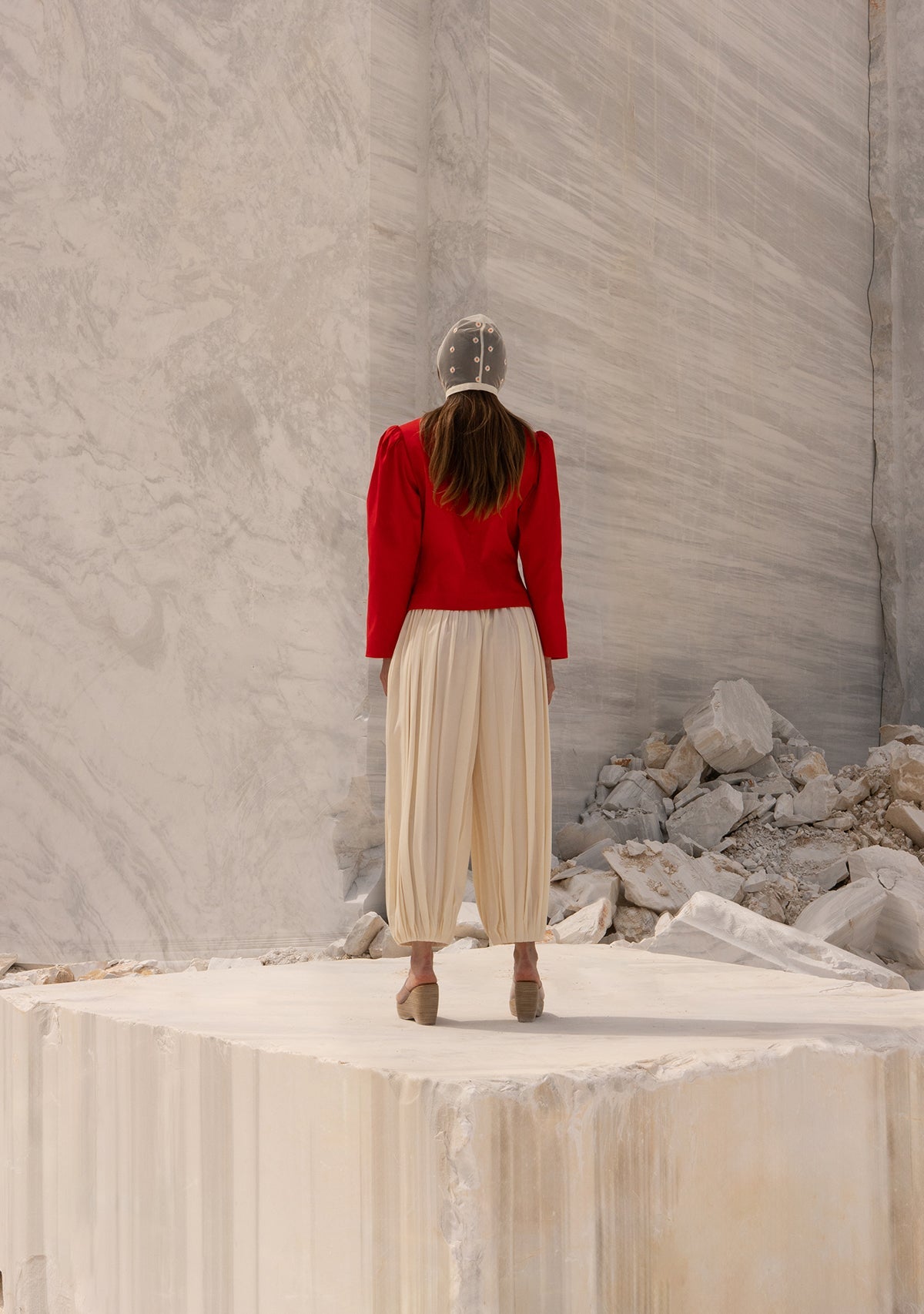 Tiny-Kırmızı önü Düğmeli Vatkalı Büzgülü Ceket-Ceket-11-Milagron.com