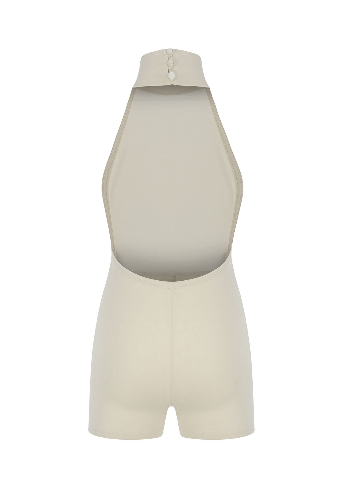 Tiny-Krem Boğazlı Sırt Dekolteli Şort Bodysuit-Tulum-10-Milagron.com