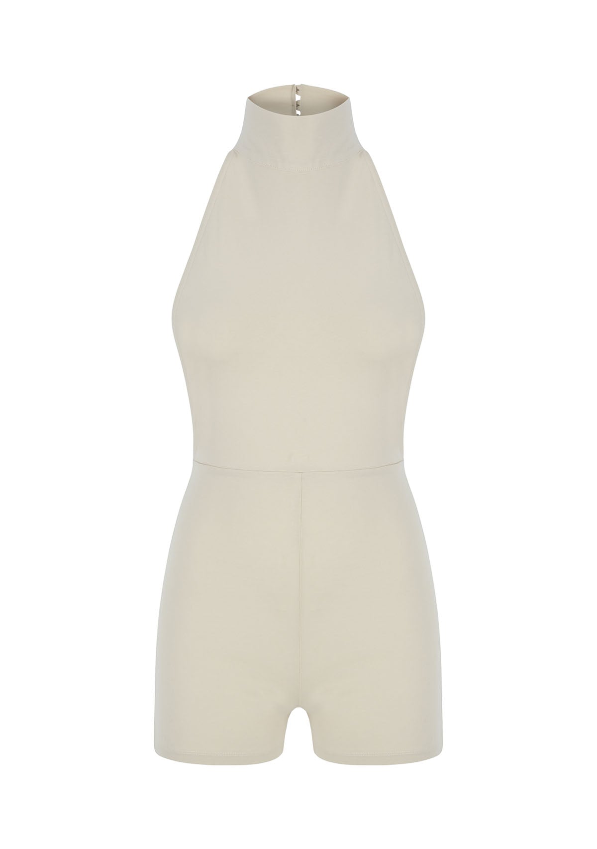 Tiny-Krem Boğazlı Sırt Dekolteli Şort Bodysuit-Tulum-11-Milagron.com