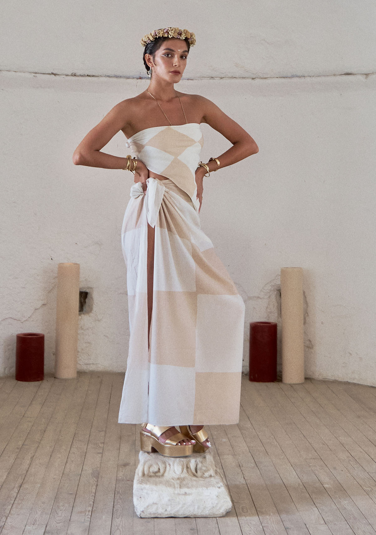 Tiny-Krem Desenli Fular-Şal & Fular-2-Milagron.com