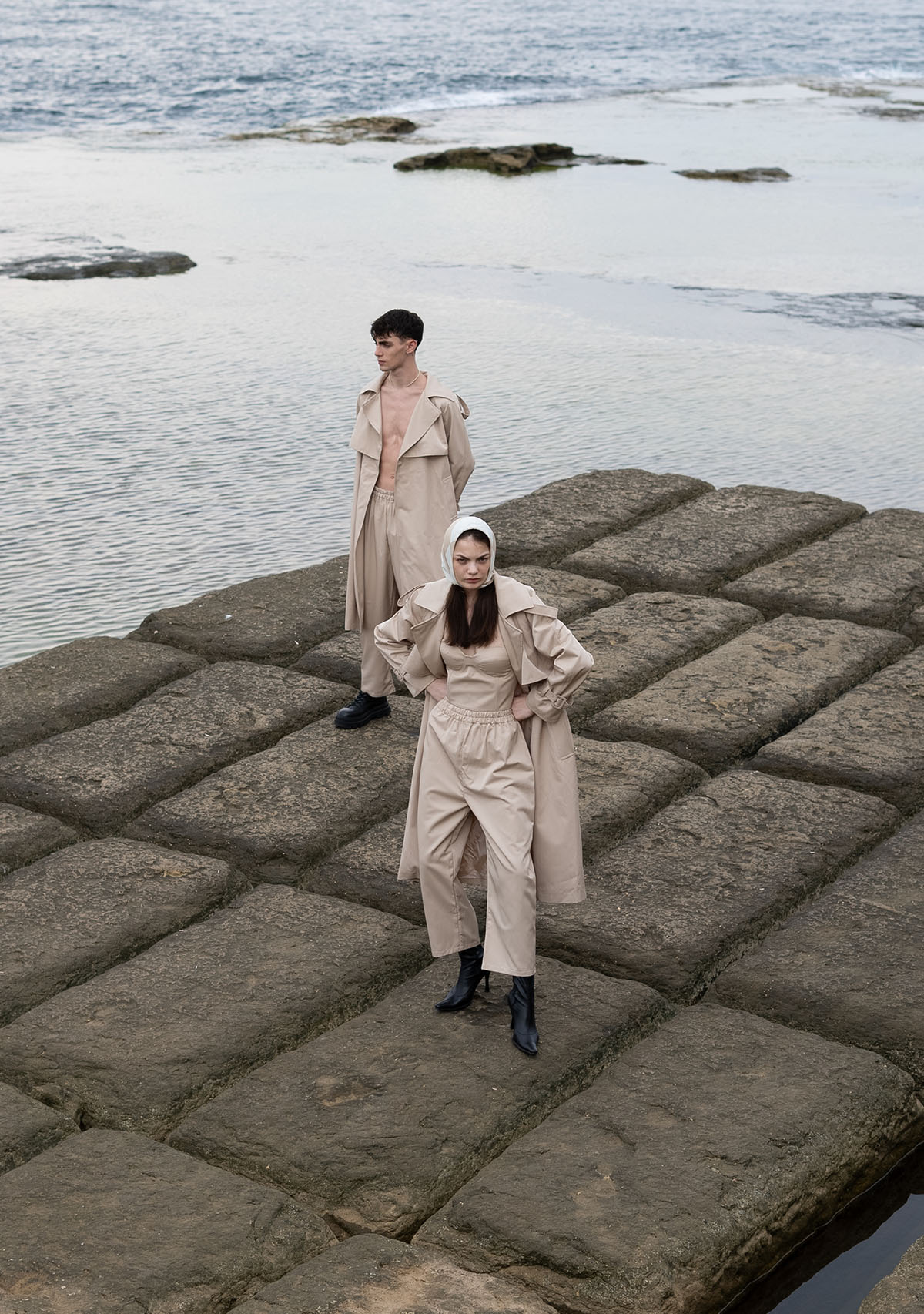 Tiny-Krem Dik Yakalı Trençkot-Trençkot-10-Milagron.com