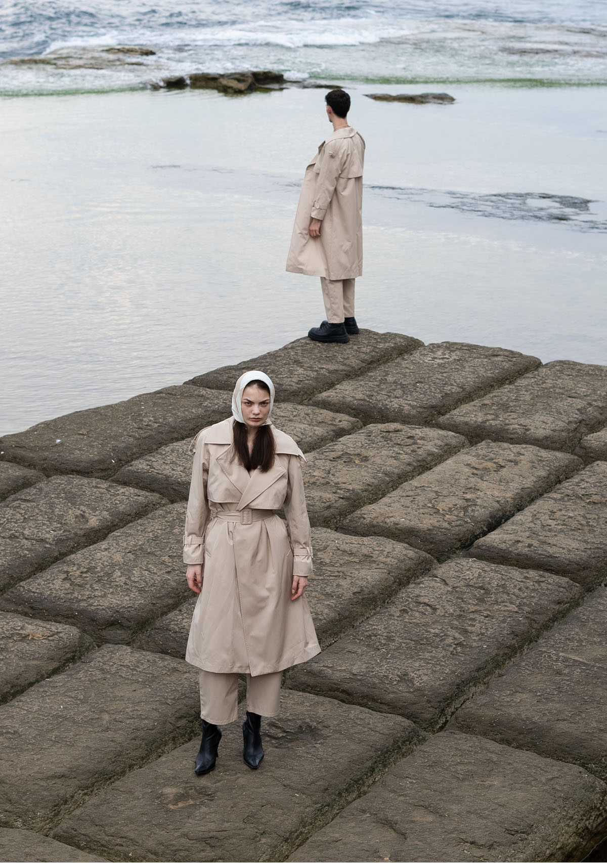 Tiny-Krem Dik Yakalı Trençkot-Trençkot-11-Milagron.com