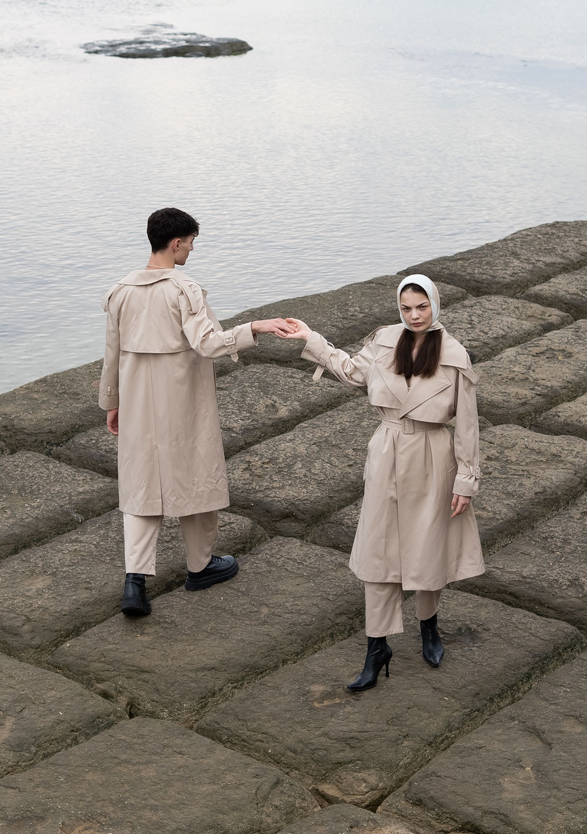 Tiny-Krem Dik Yakalı Trençkot-Trençkot-12-Milagron.com