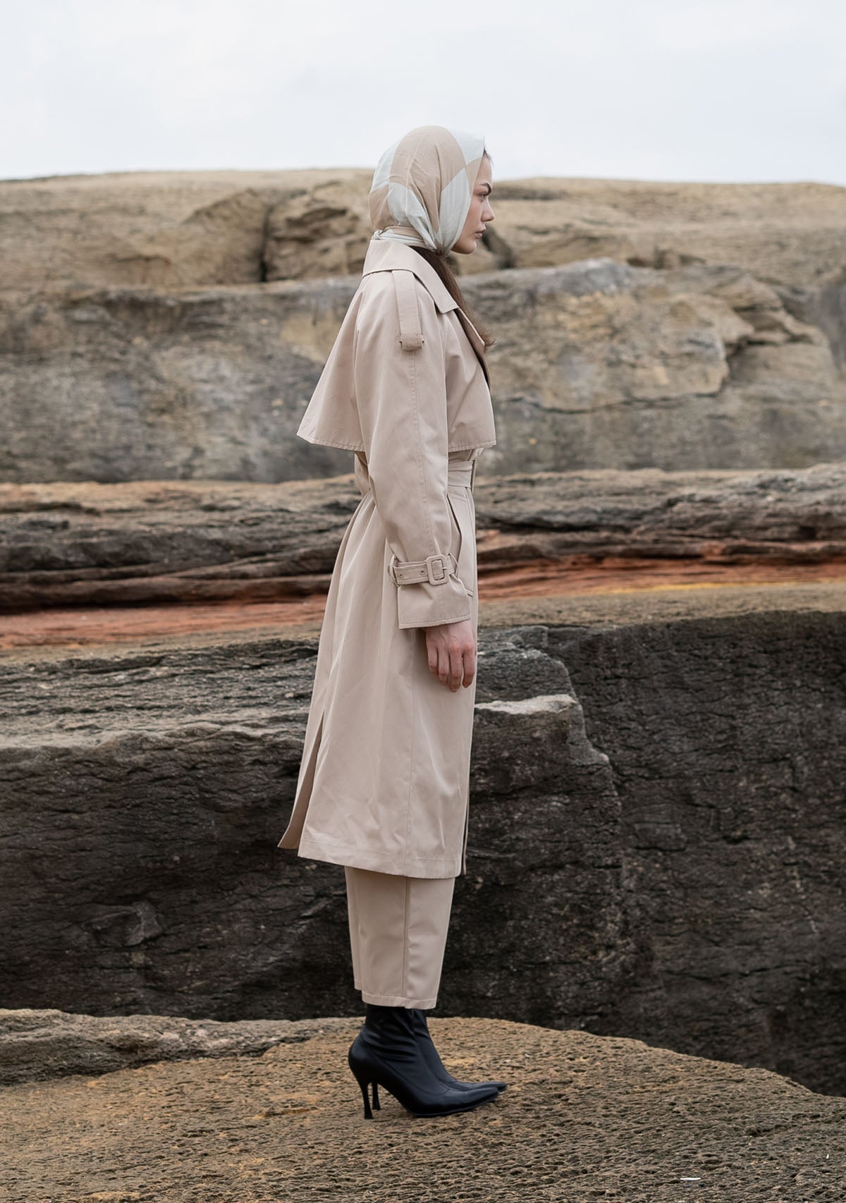 Tiny-Krem Dik Yakalı Trençkot-Trençkot-6-Milagron.com