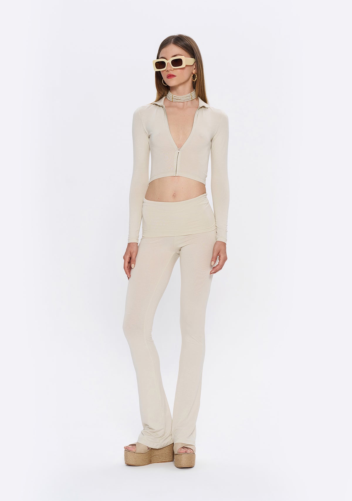 Tiny-Krem Fermuarlı Dar Kesim Yumuşak Hırka-Kazak & Triko-9-Milagron.com