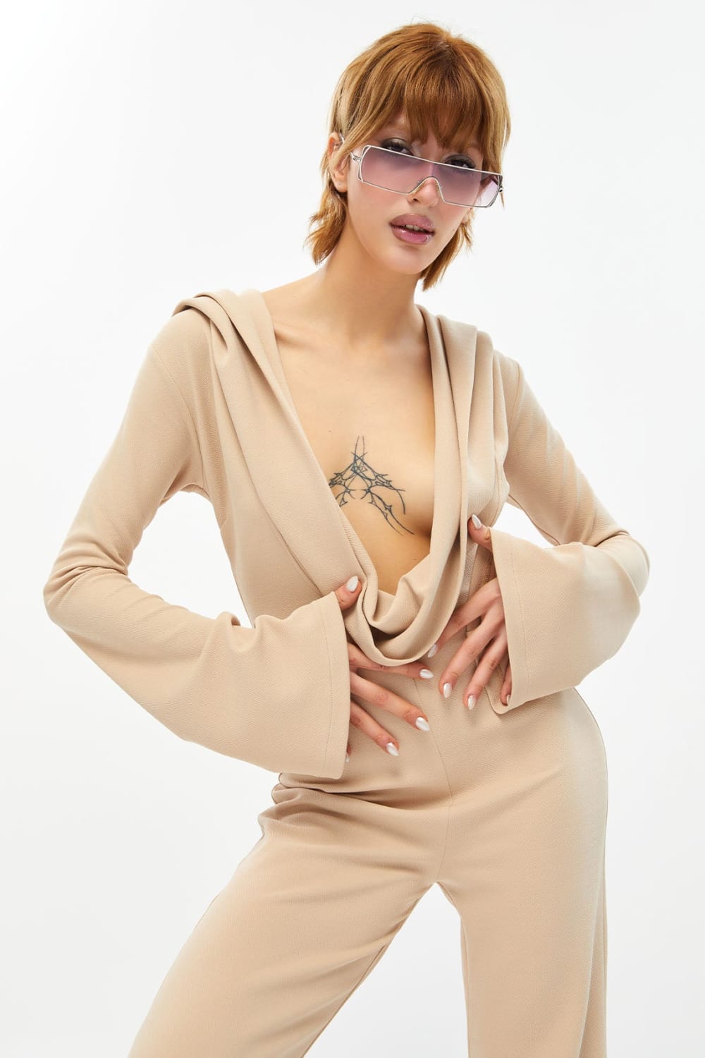 Tiny-Krem İspanyol Paça Derin Dekolteli Tulum-Tulum-10-Milagron.com