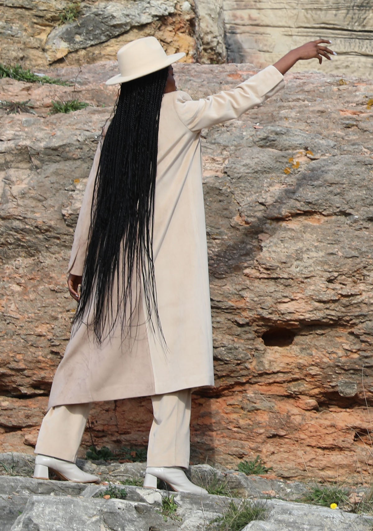 Tiny-Krem Kadife Uzun Ceket-Ceket-10-Milagron.com