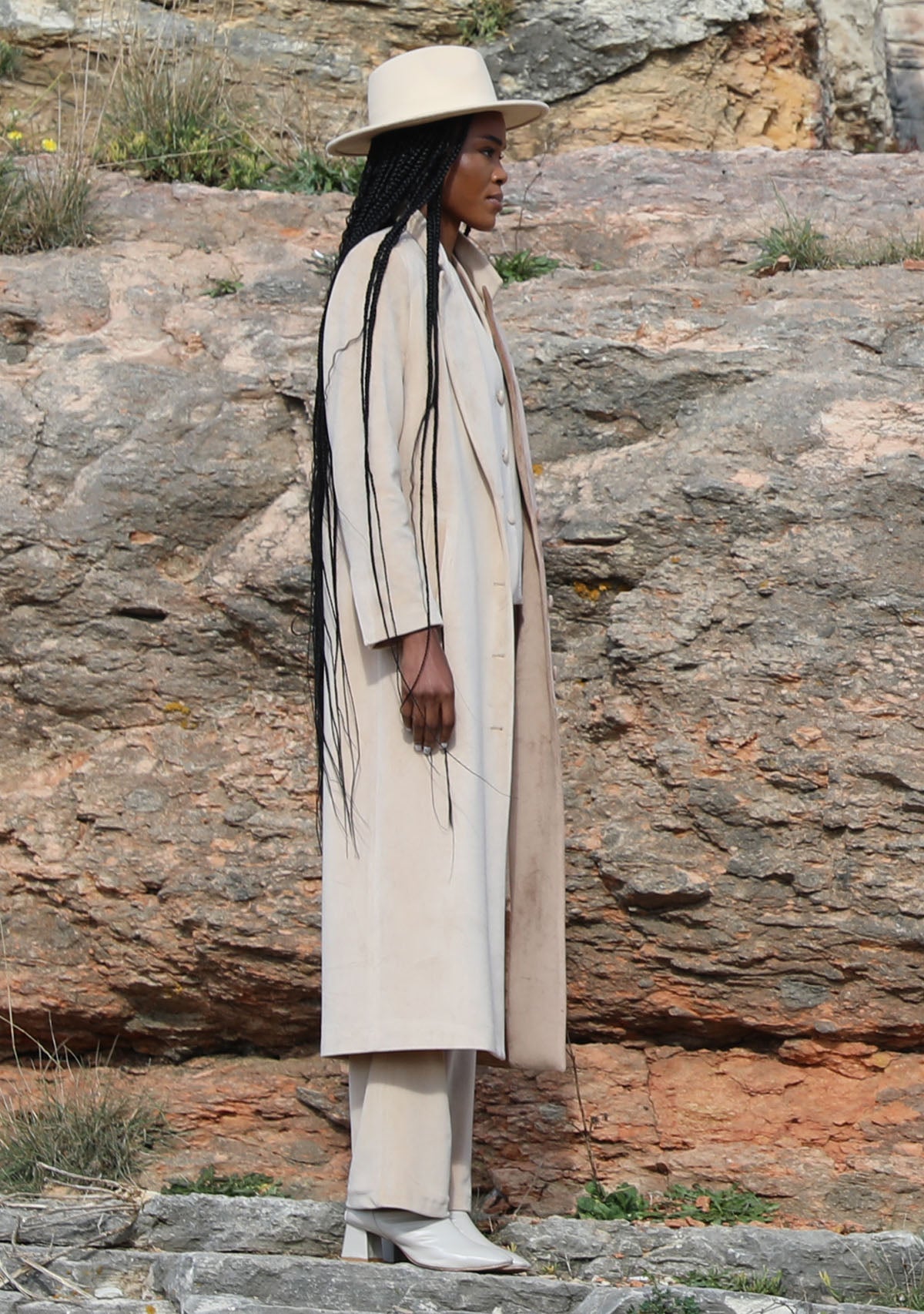 Tiny-Krem Kadife Uzun Ceket-Ceket-9-Milagron.com