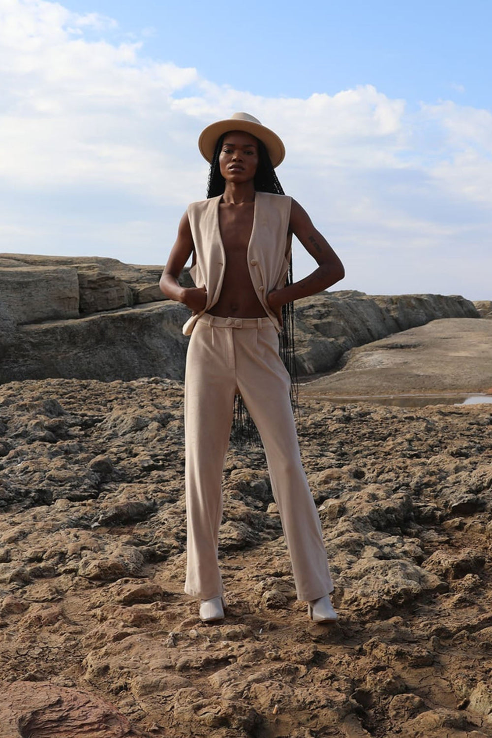 Tiny-Krem Kadife Yelek-Yelek-1-Milagron.com