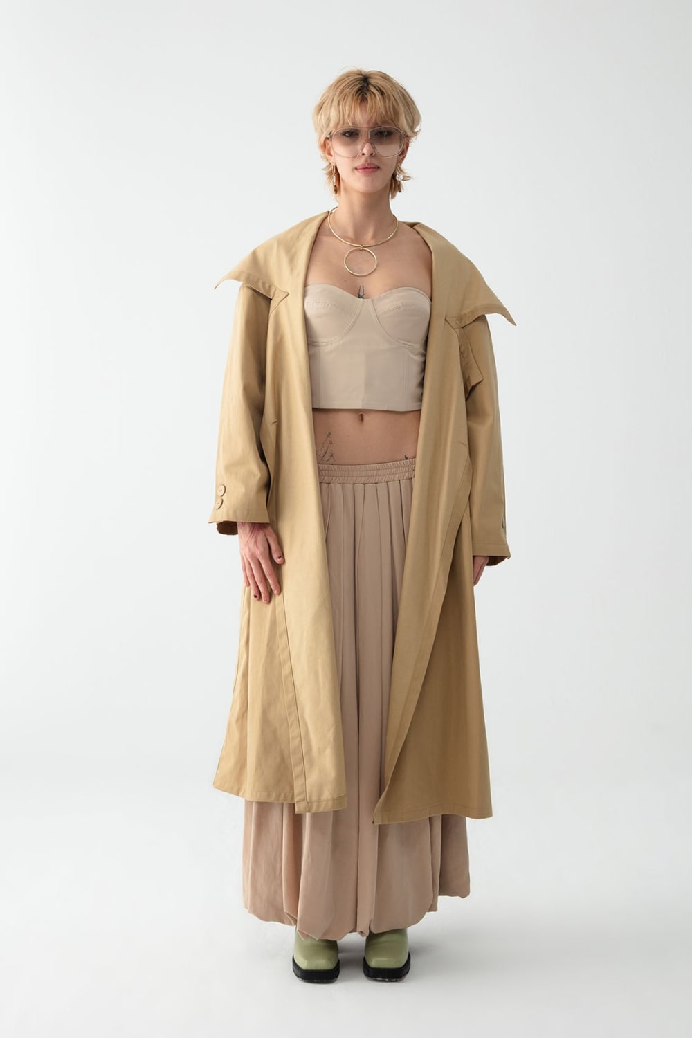 Tiny-Krem Kanat Yakalı Trençkot-Trençkot-1-Milagron.com